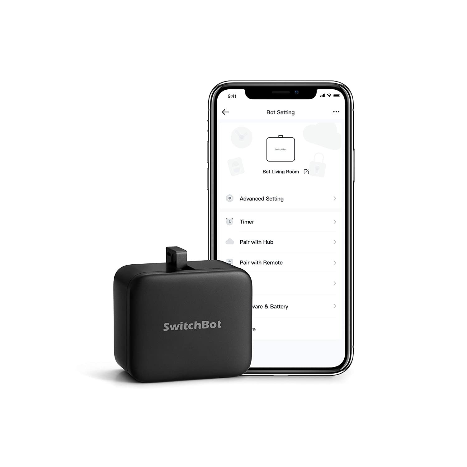 SwitchBot et le concentrateur SwitchBot Mini| poussoir intelligent - pas de câblage, application sans fil ou commande de minuterie, compatible avec
