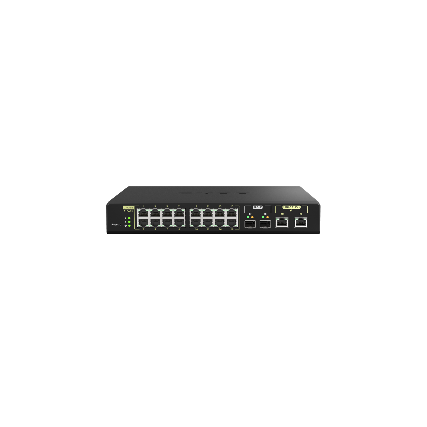 QNAP QSW-M2116P-2T2S-US 20-Port 10GbE PoE++ and 2.5GbE PoE+ Managed Network Switch