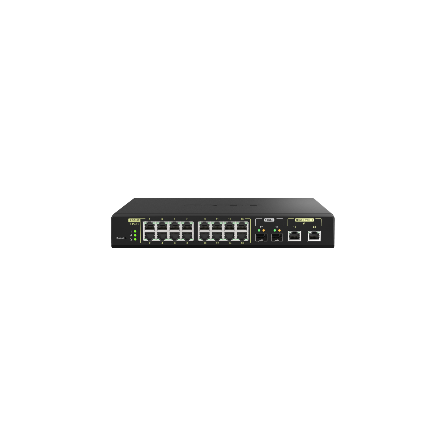 QNAP QSW-M2116P-2T2S-US 20-Port 10GbE PoE++ and 2.5GbE PoE+ Managed Network Switch
