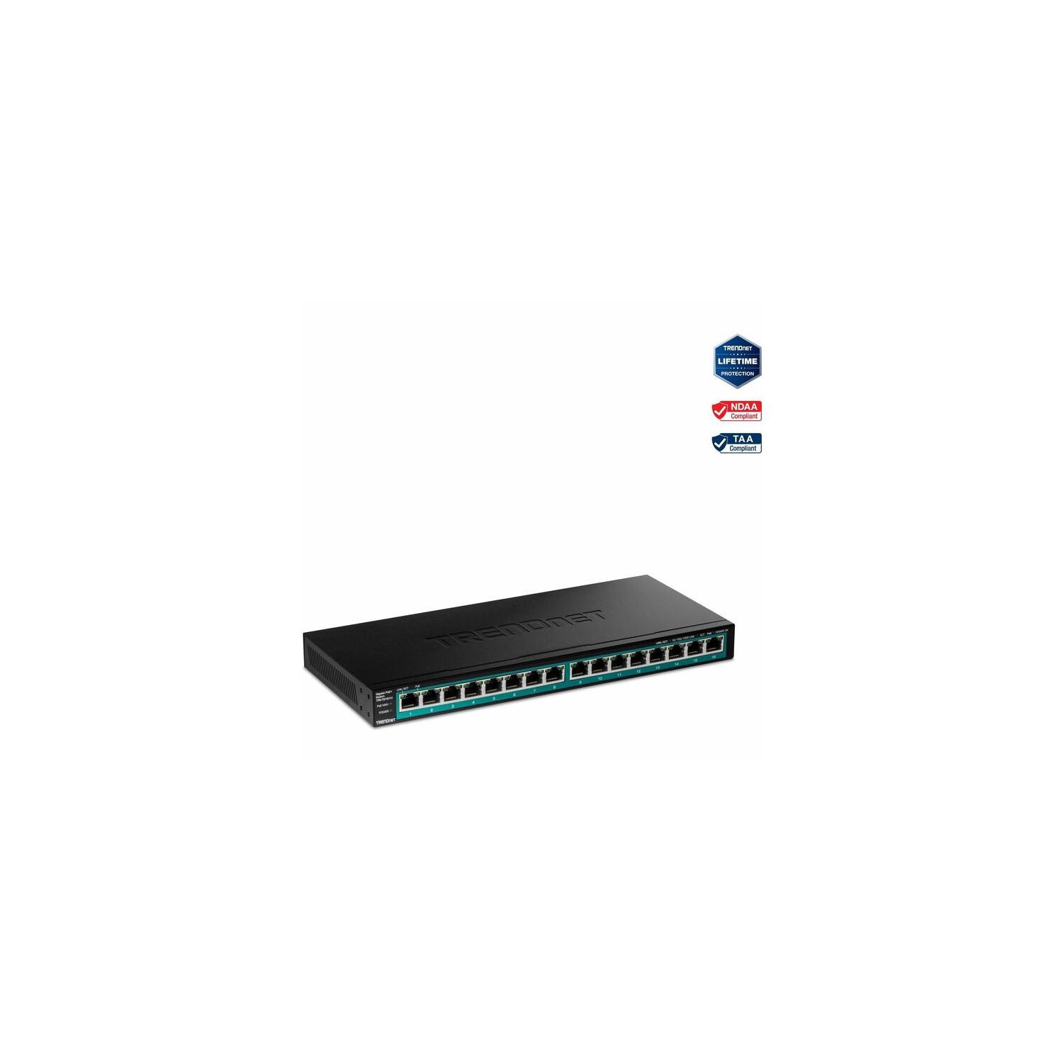 TRENDnet 16-Port Gigabit PoE+ Switch
