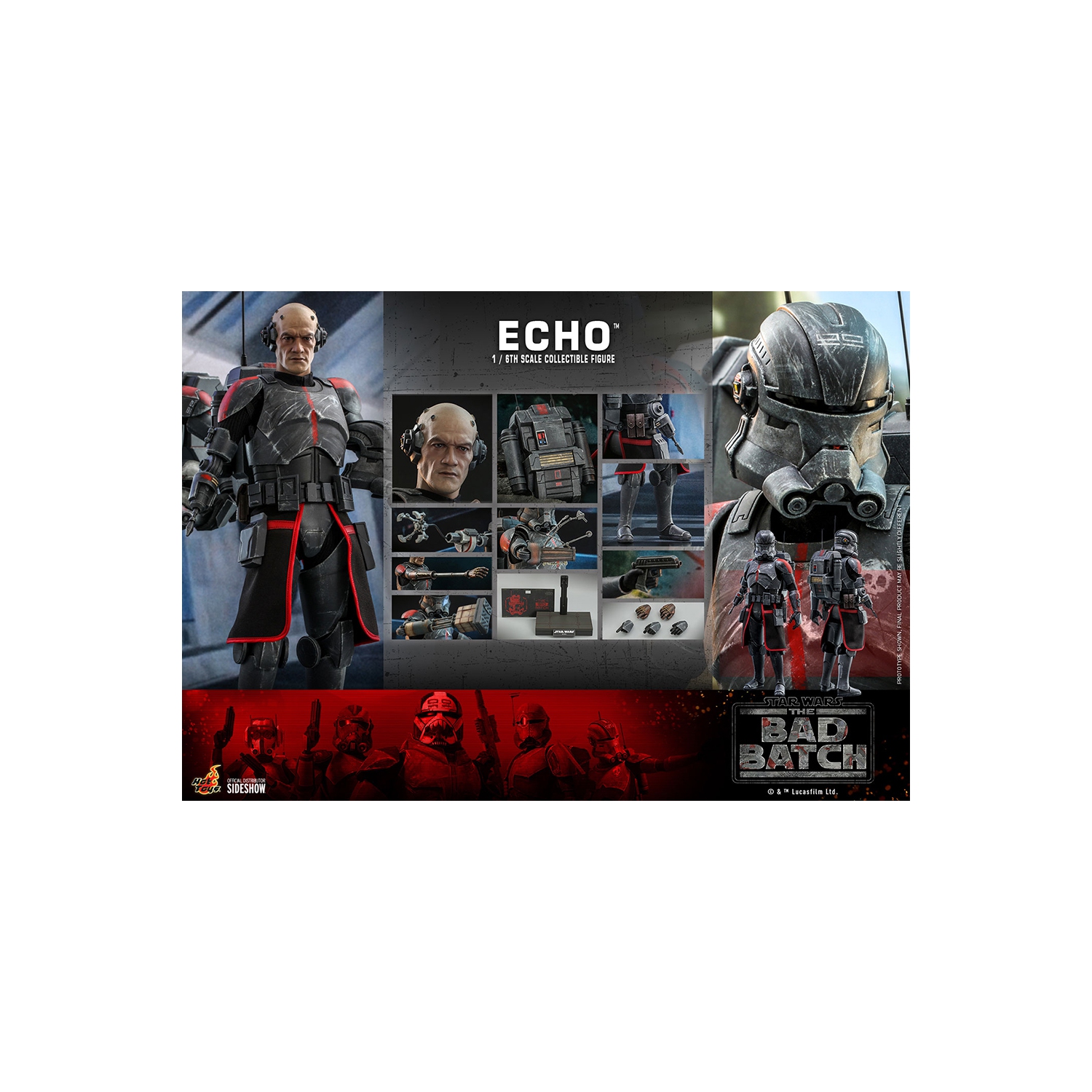 Star Wars The Bad Batch 12 Inch Action Figure 1/6 Scale - Echo Hot Toys 908283