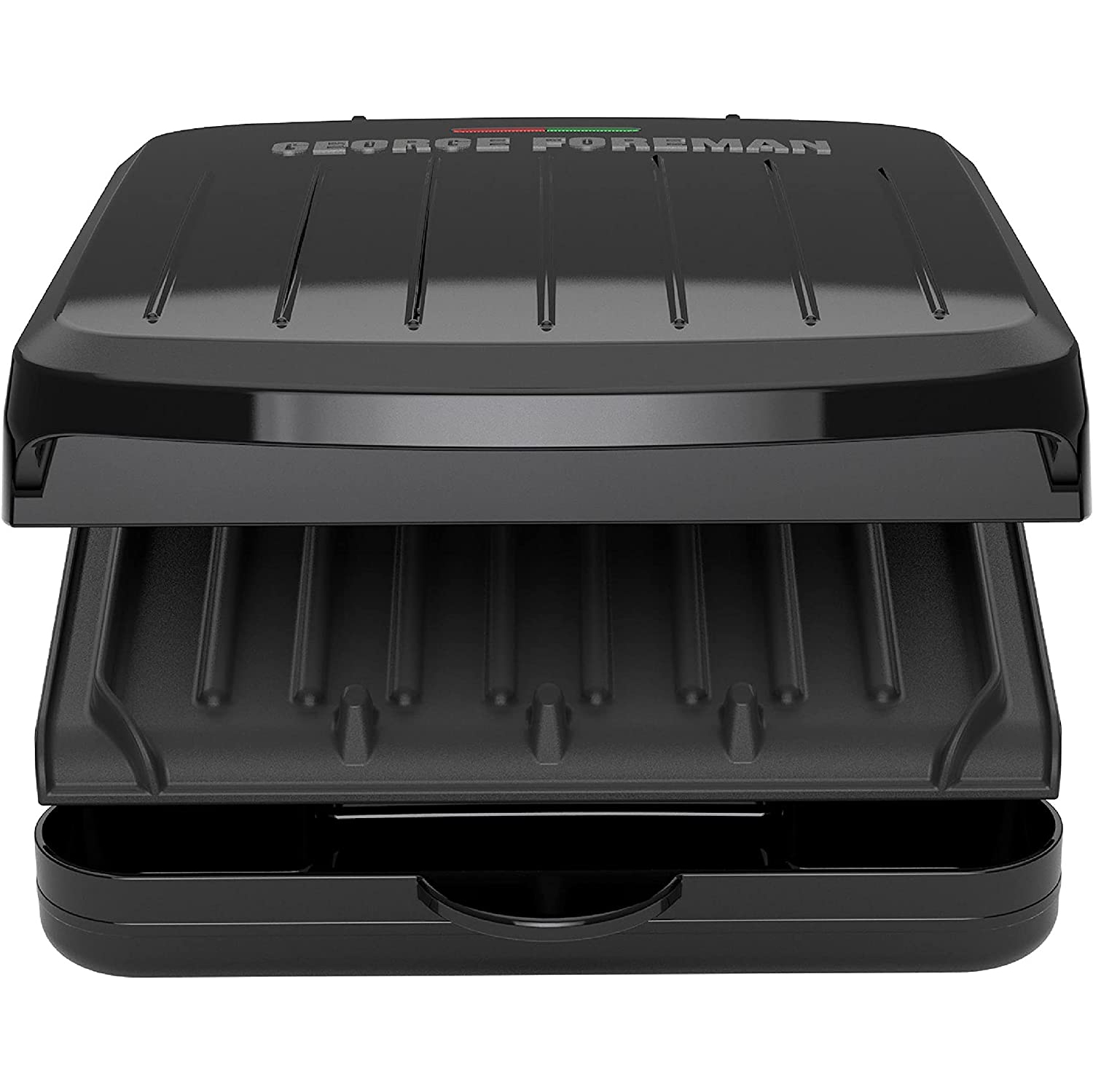 George Foreman 2-Serving Classic Plate Electric Indoor Grill and Panini Press, Black
