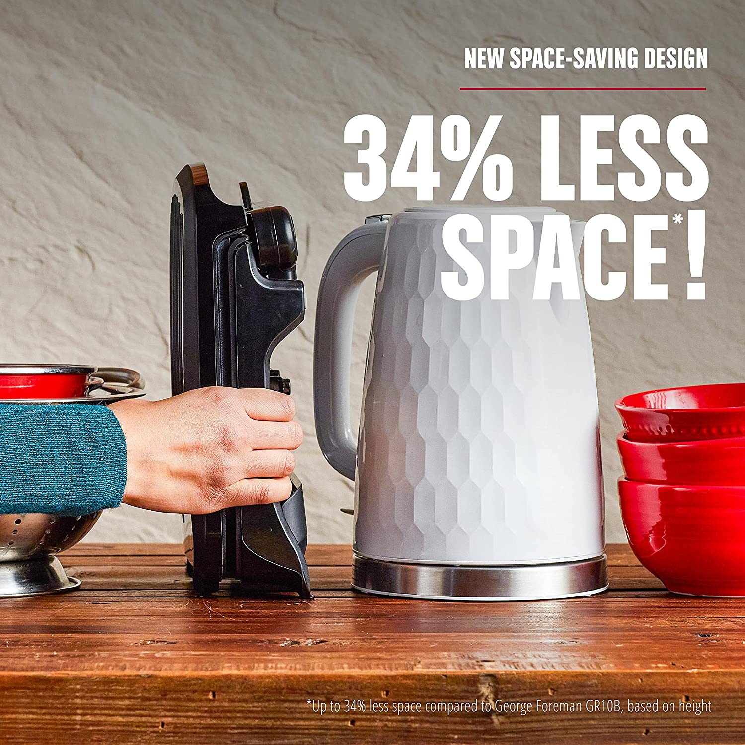 George Foreman 2-Serving Classic Plate Electric Indoor Grill and Panini Press, Black