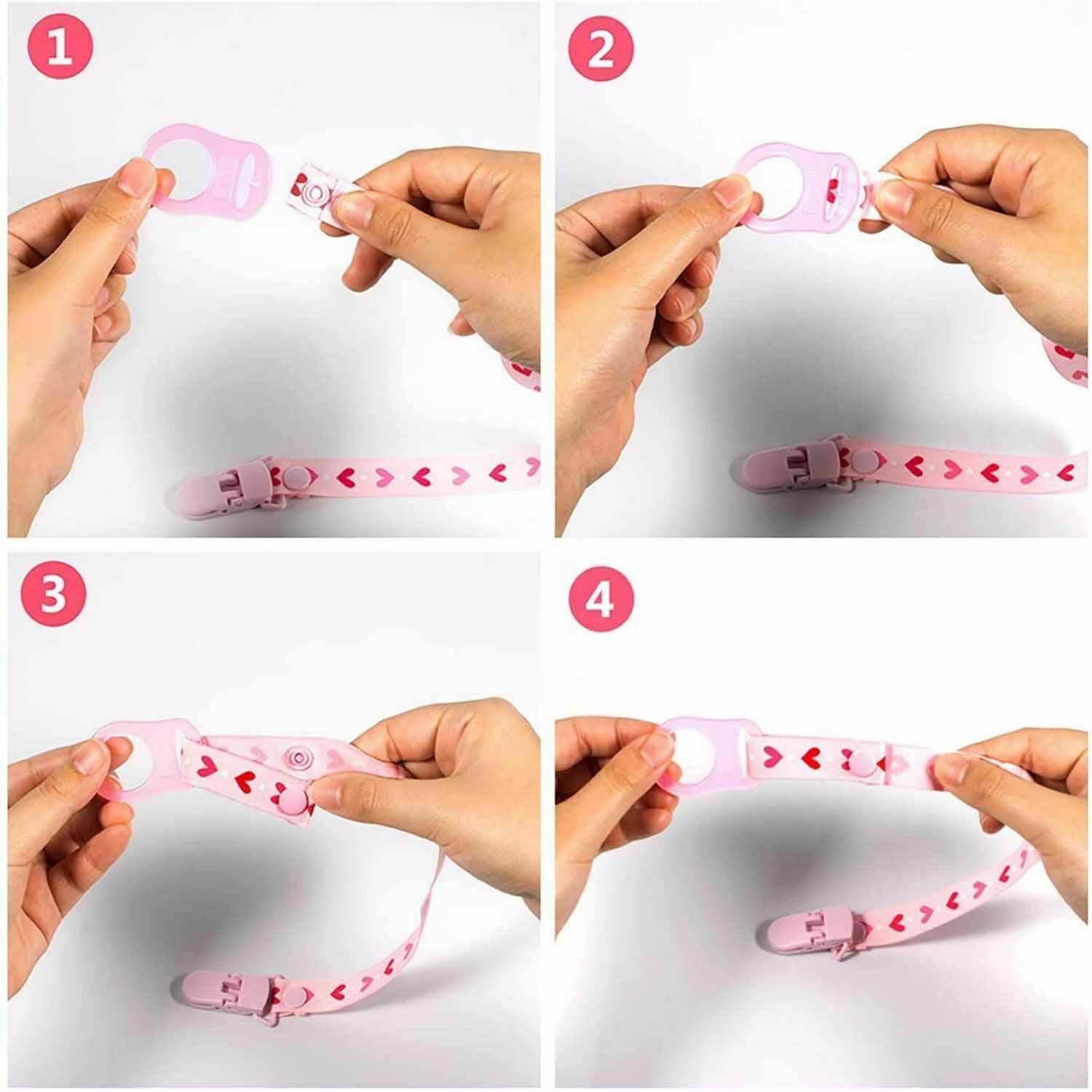 ISTAR Baby Pacifier Soother Chain Holder Straps Teething Clips Adjustable For Babies