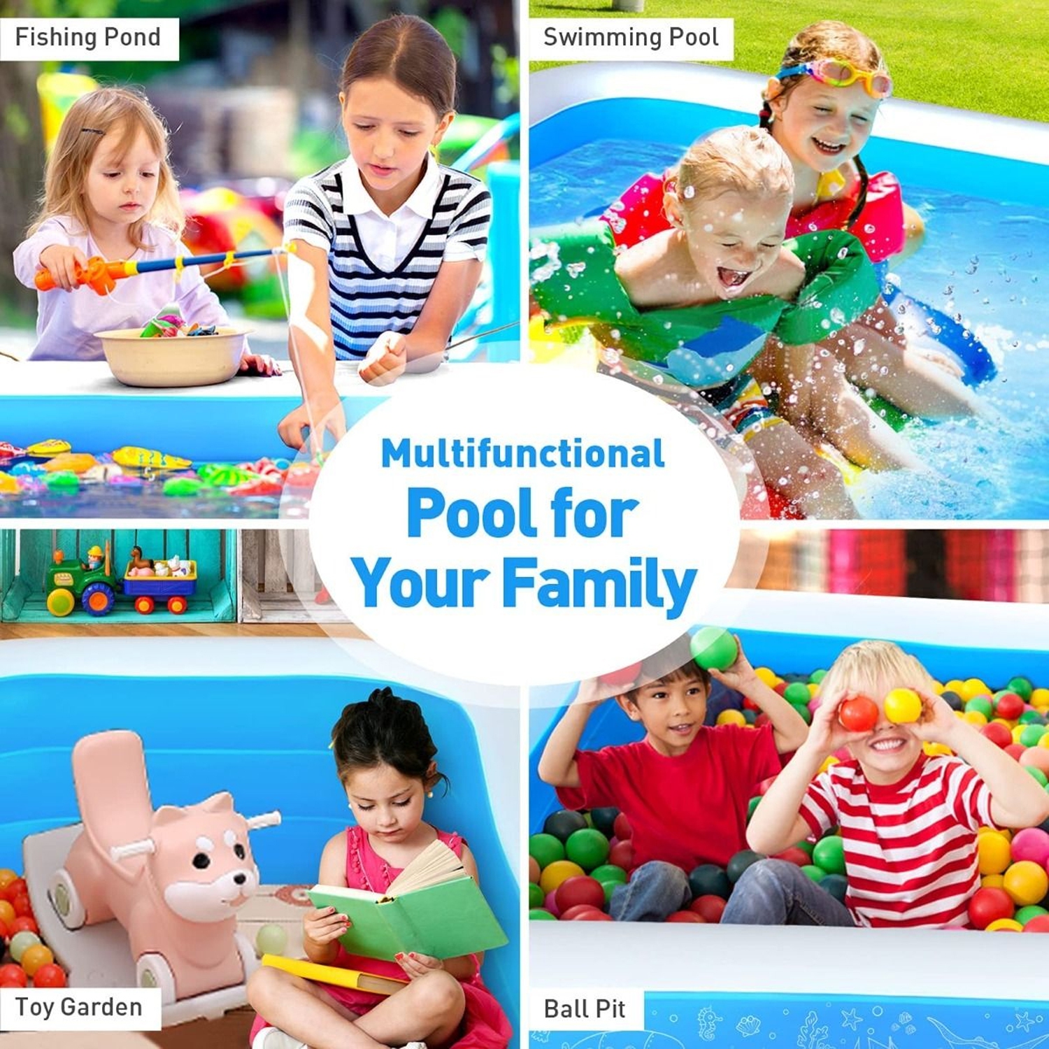ISTAR Piscines Gonflables pour Jardin, Summer Water Party, Extérieur, Jardin, Centre de Natation pour Adultes 305x180x60cm