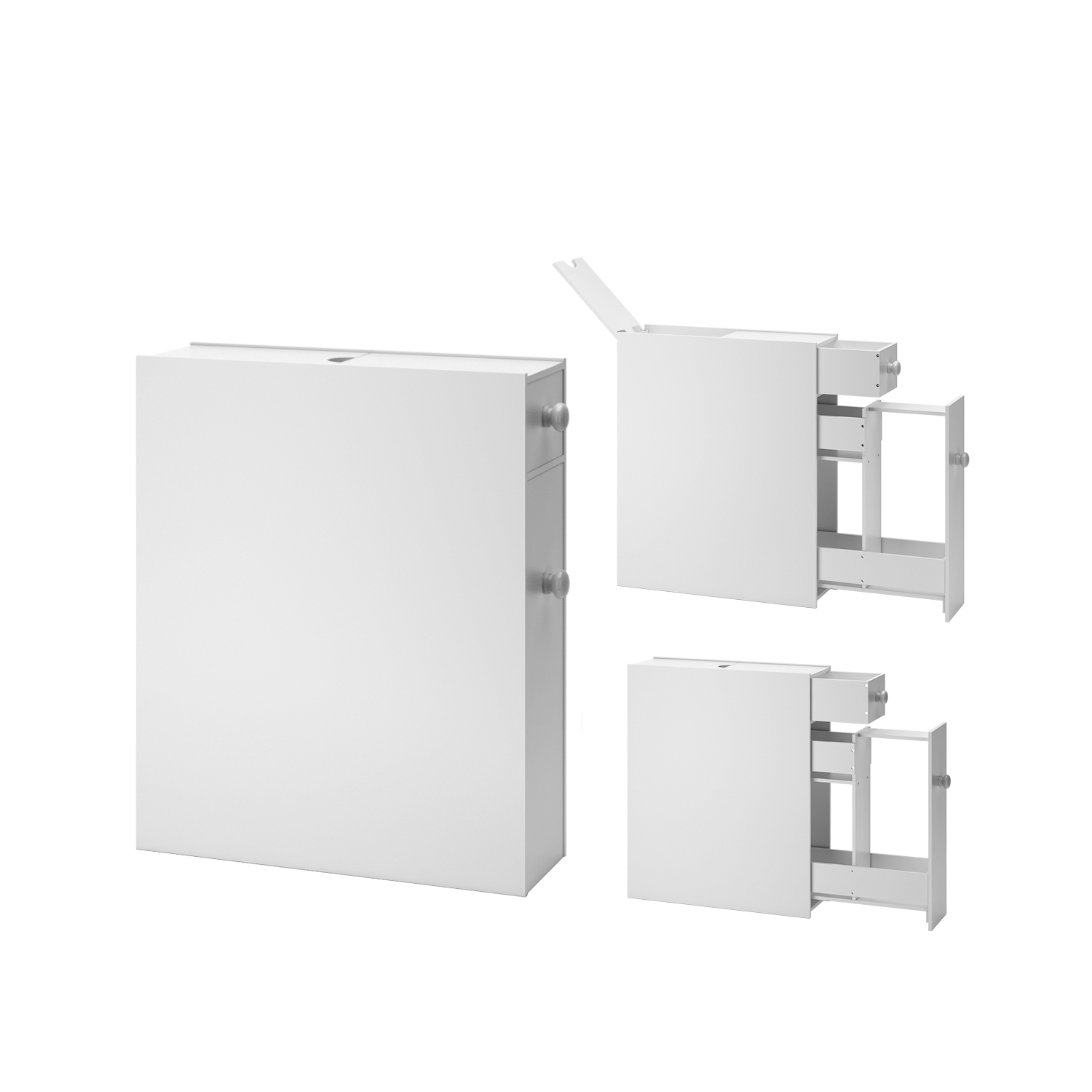 Meuble de rangement de TopBuy - Armoire de plancher de rangement en MDF pour mobilier de maison - Blanc
