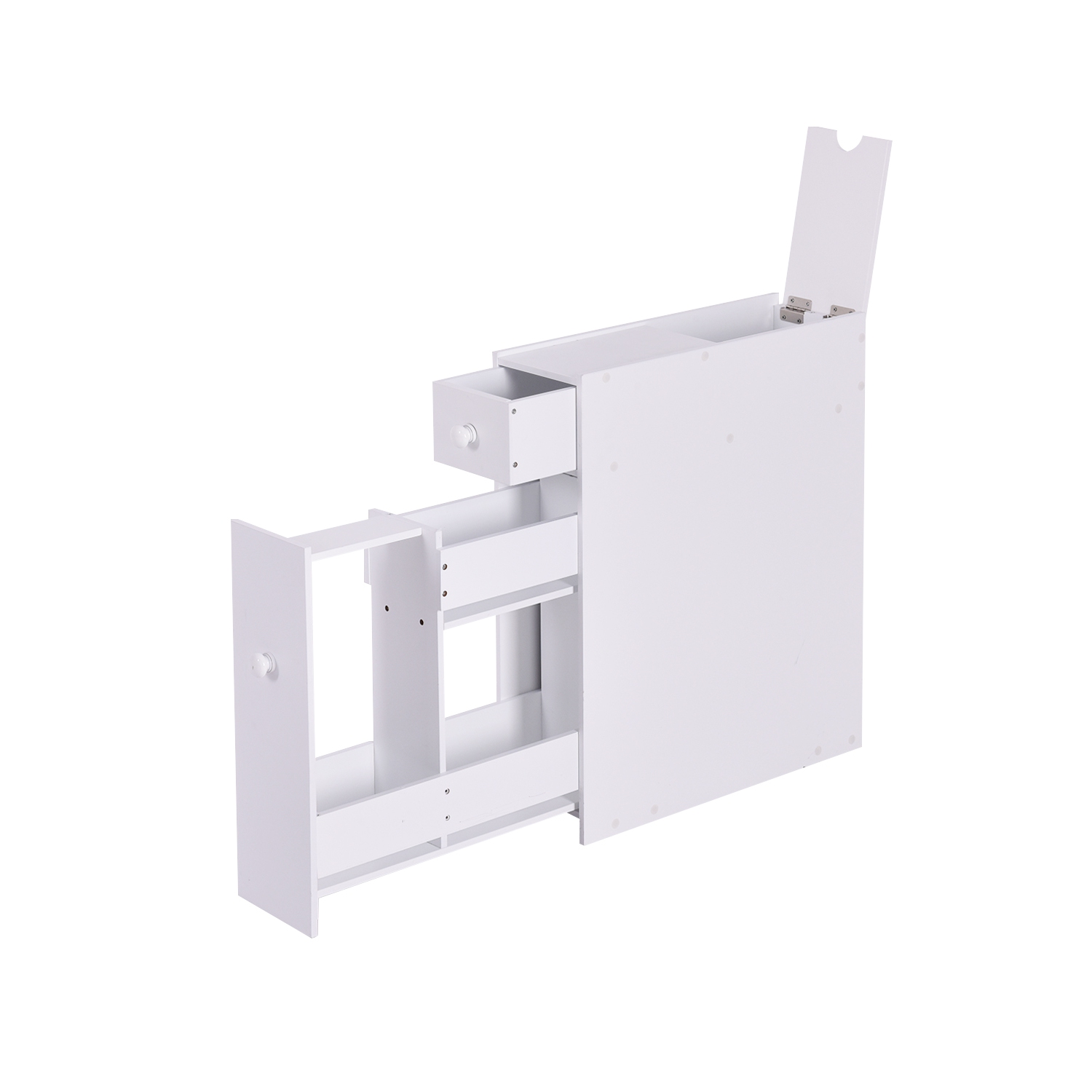 Meuble de rangement de TopBuy - Armoire de plancher de rangement en MDF pour mobilier de maison - Blanc