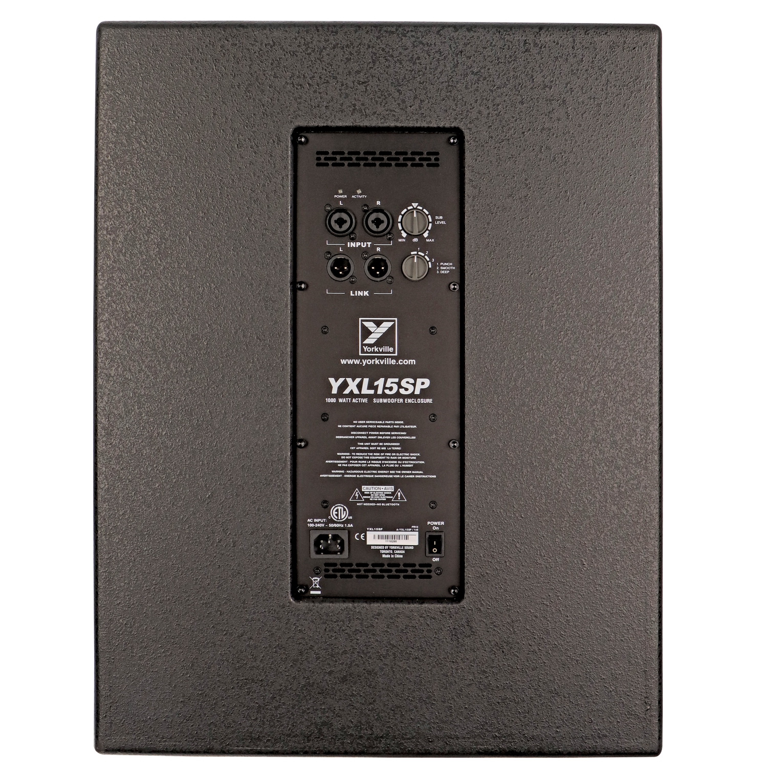 Yorkville Sound YXL 15 Inch 1000 Watt Powered Subwoofer