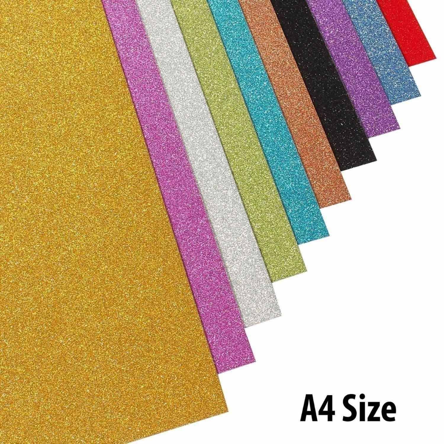 ISTAR Lot de 50 papiers pailletés A4 multicolores arc-en-ciel scintillants pour bricolage décoration de fête Scrapbook