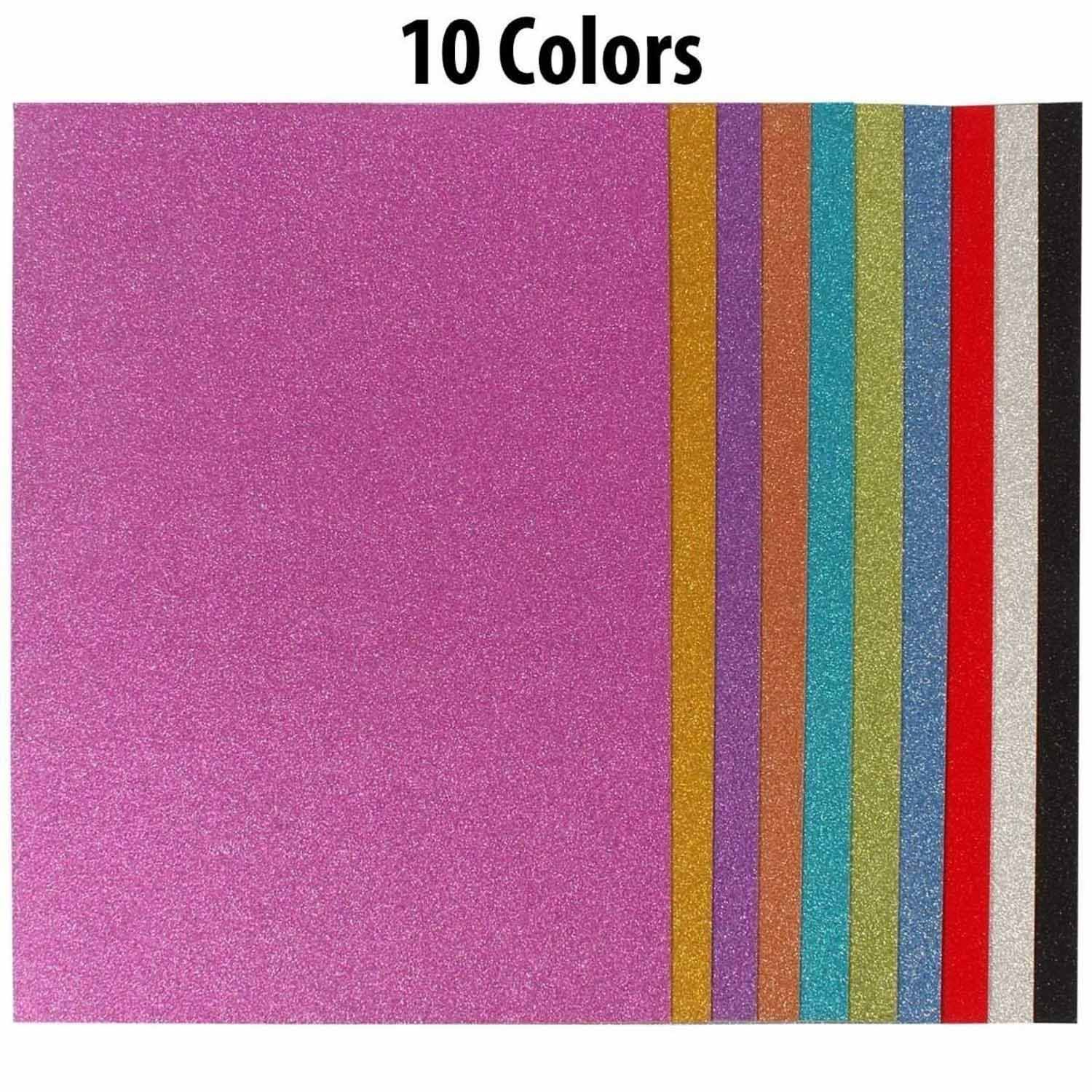 ISTAR Lot de 50 papiers pailletés A4 multicolores arc-en-ciel scintillants pour bricolage décoration de fête Scrapbook
