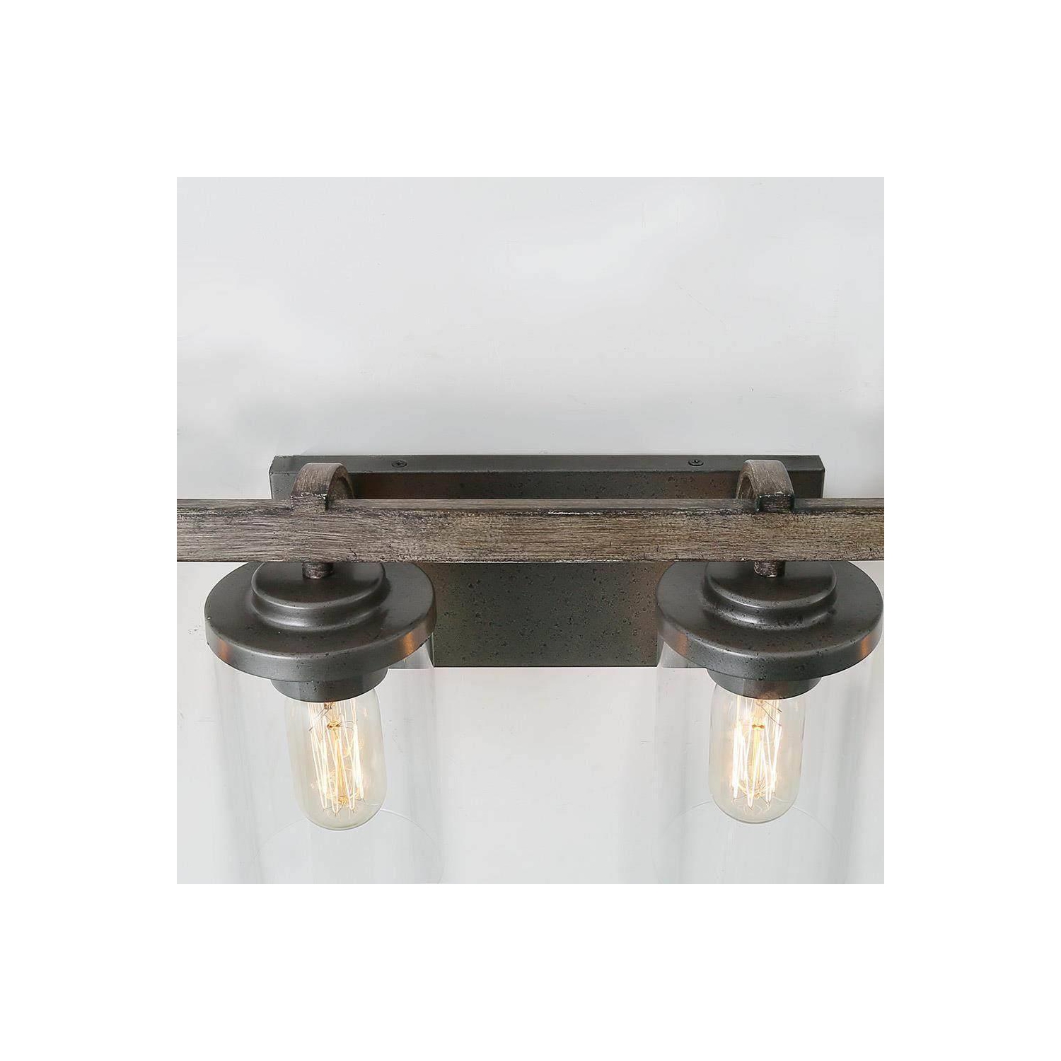Modern Farmhouse 4-Light Clear Glass Vanity Light Wall Sconces
