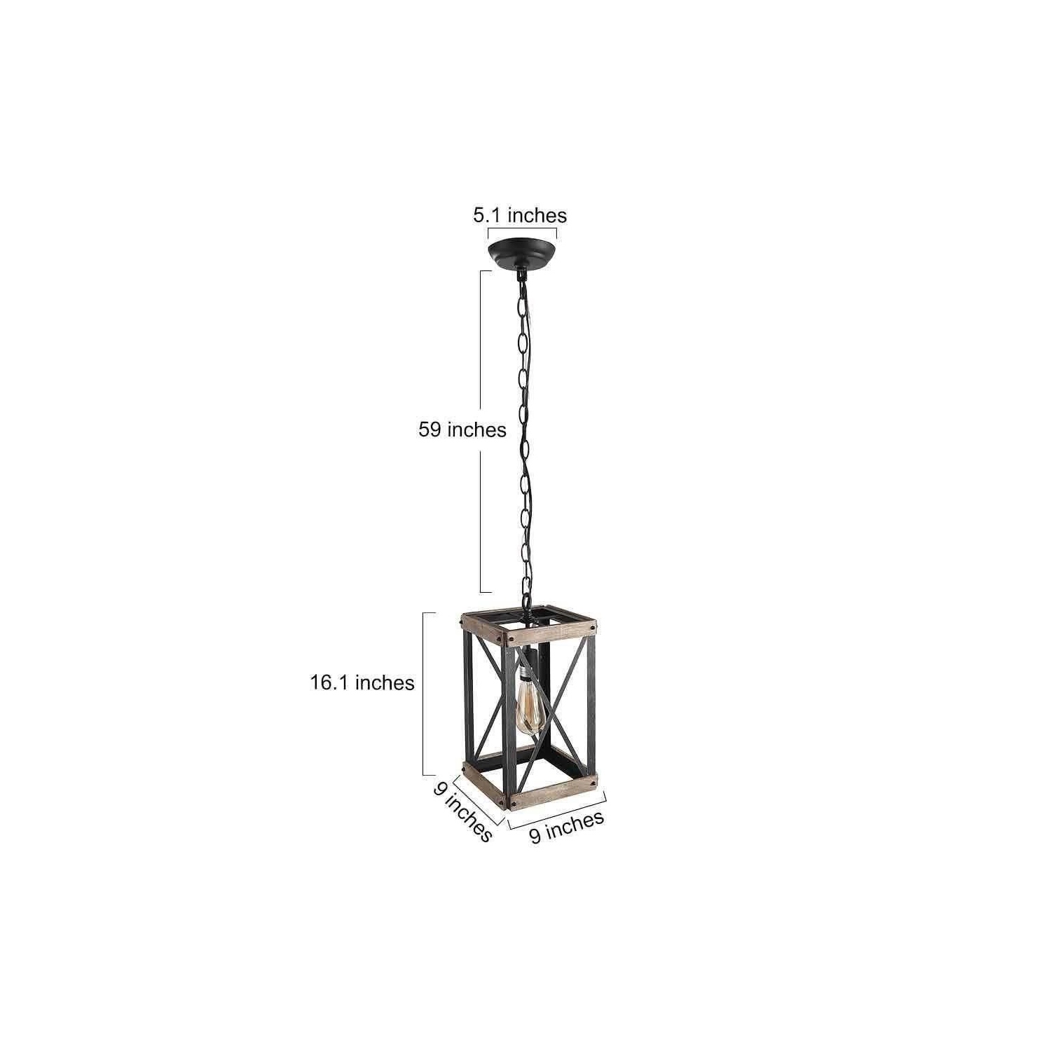 French Country 1-light Pendant Wood Cage Island Lights