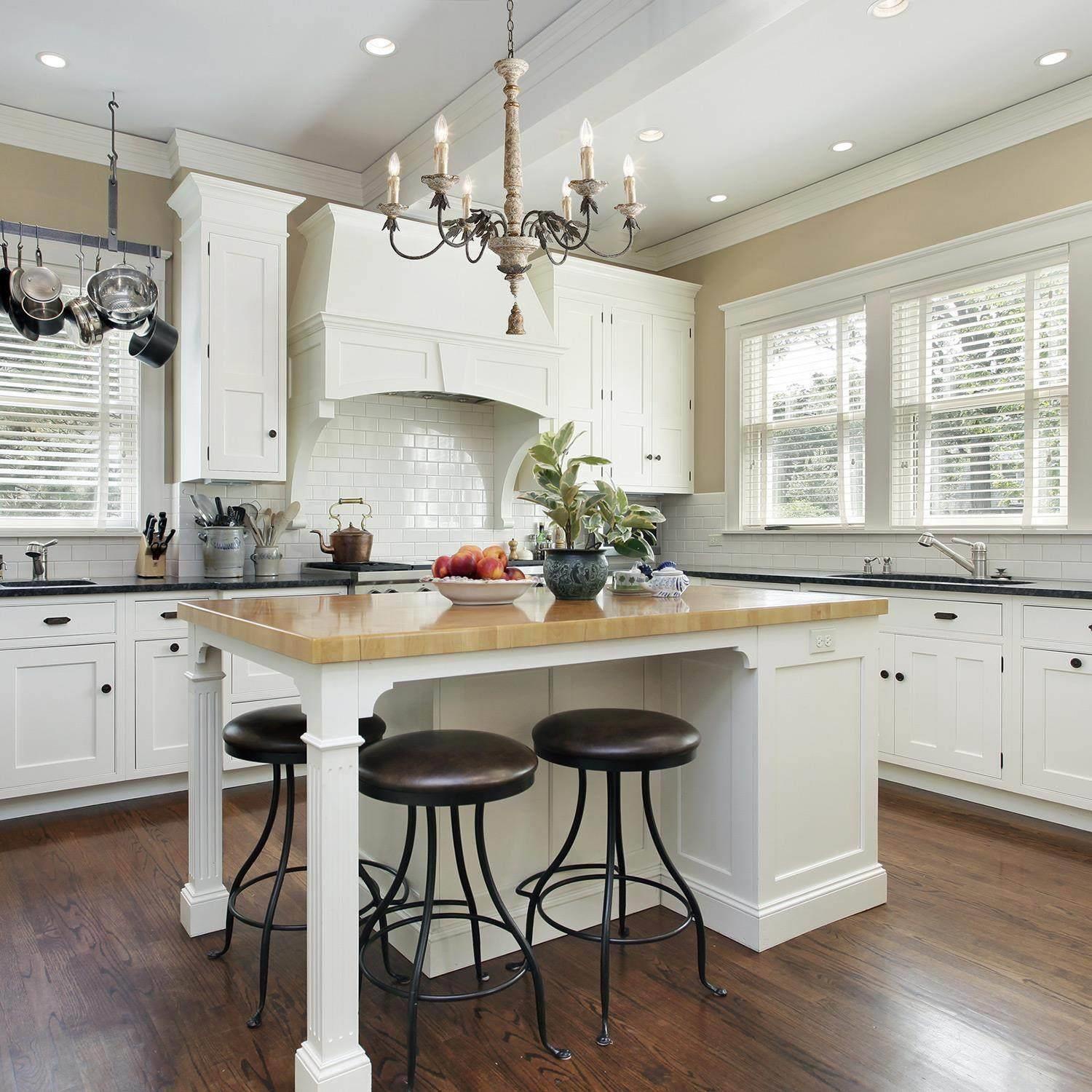 Farmhouse 6-Light French Country Wood Chandelier for Living Room