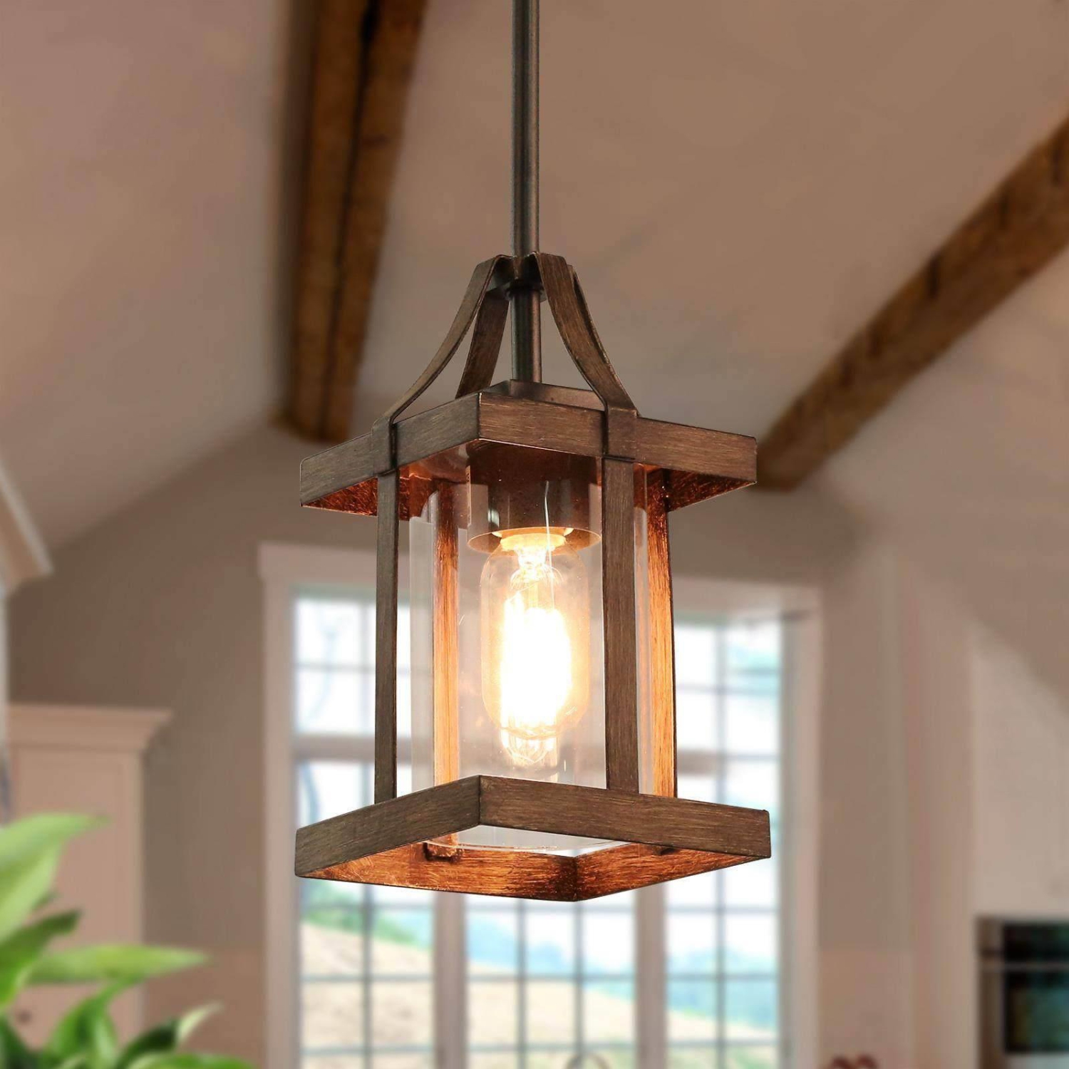 Modern Farmhouse 1-Light Metal Kitchen Island Pendant Light