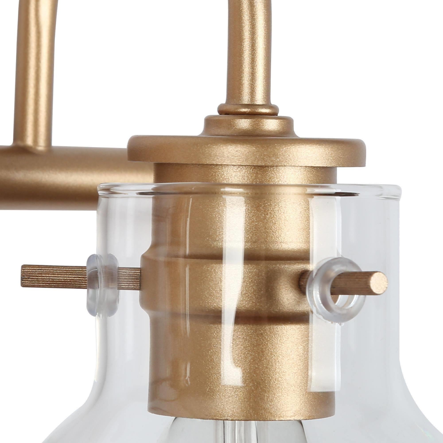 Modern Gold 3-Light Bathroom Vanity Lights Glass Wall Sconces