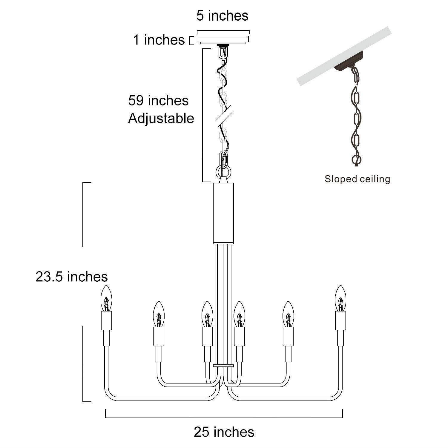 Modern Gold 6-Light Unique Candle Chandelier for Dining Room