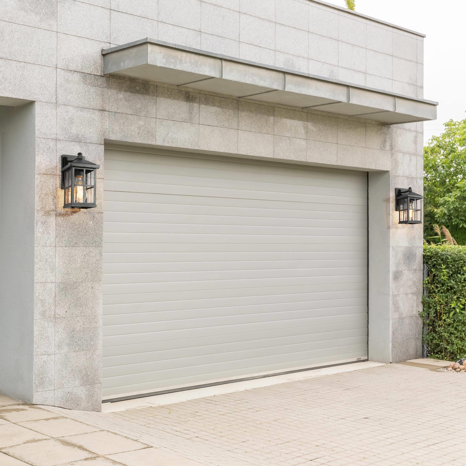 1-Light Black Square Outdoor Sconce Glass Wall Lights