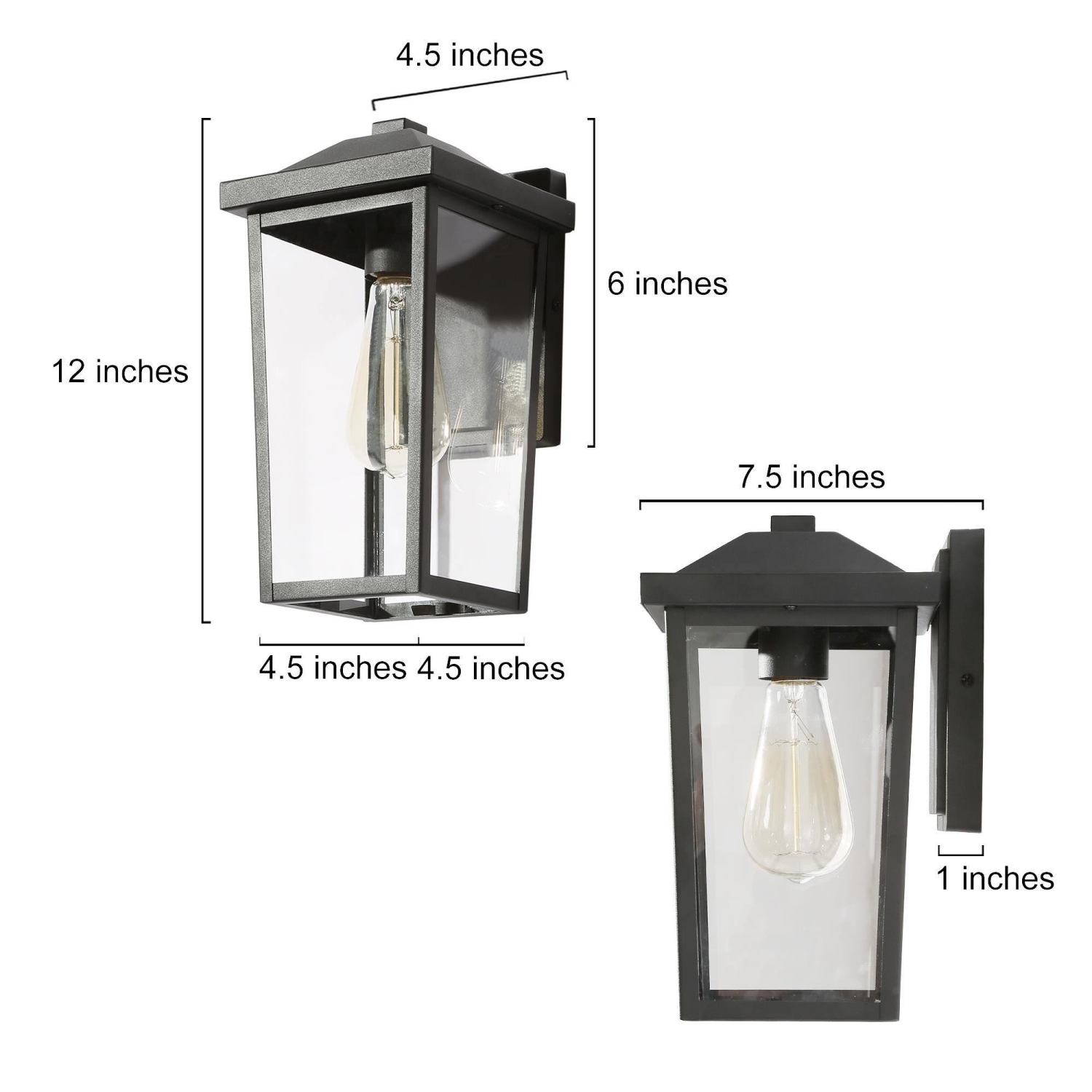 Modern 1-Light Black Outdoor lights Hanging Lantern Porch Pendant Light