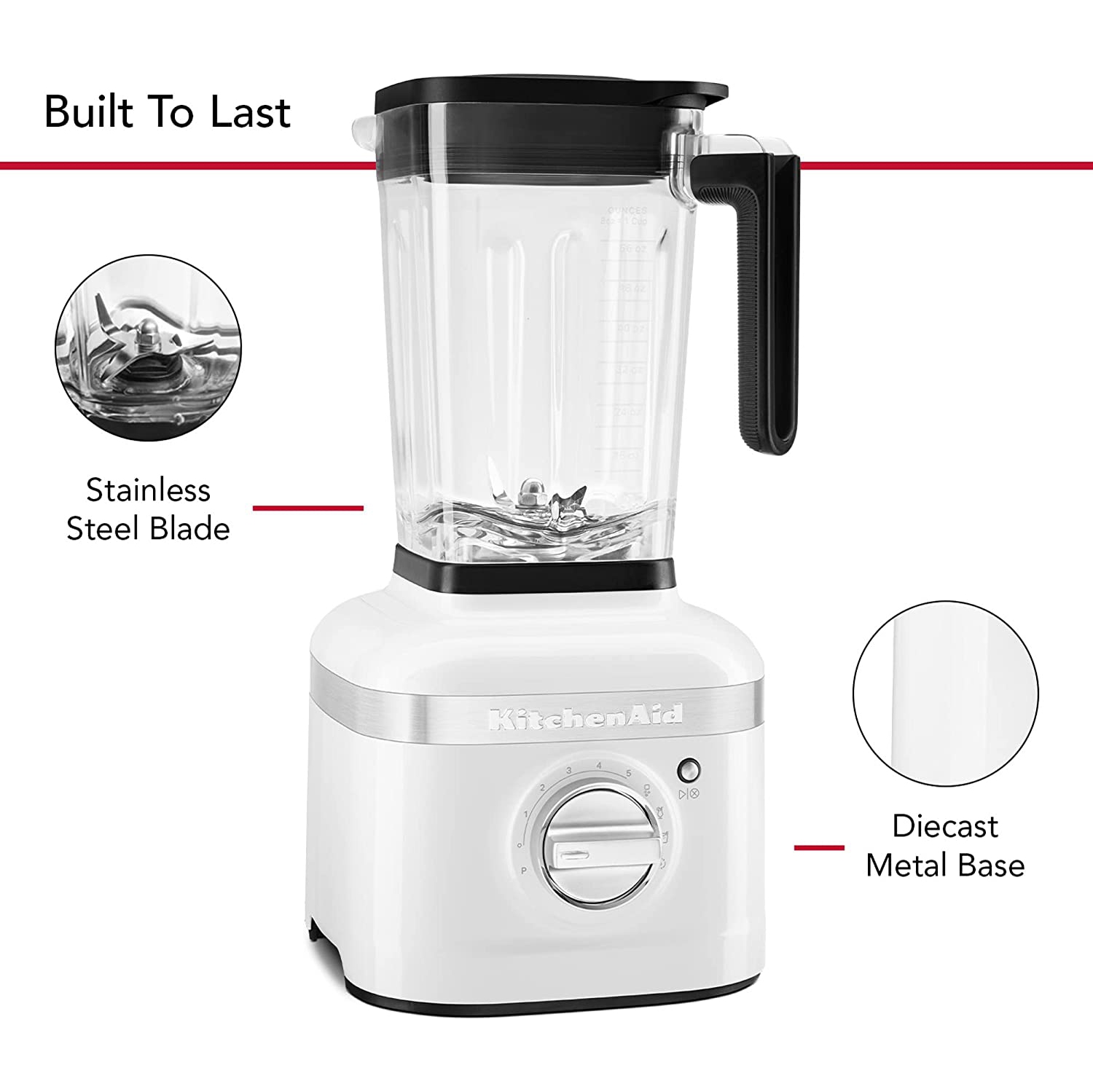 KitchenAid K400 Variable Speed Blender with Tamper - White - KSB4028WH