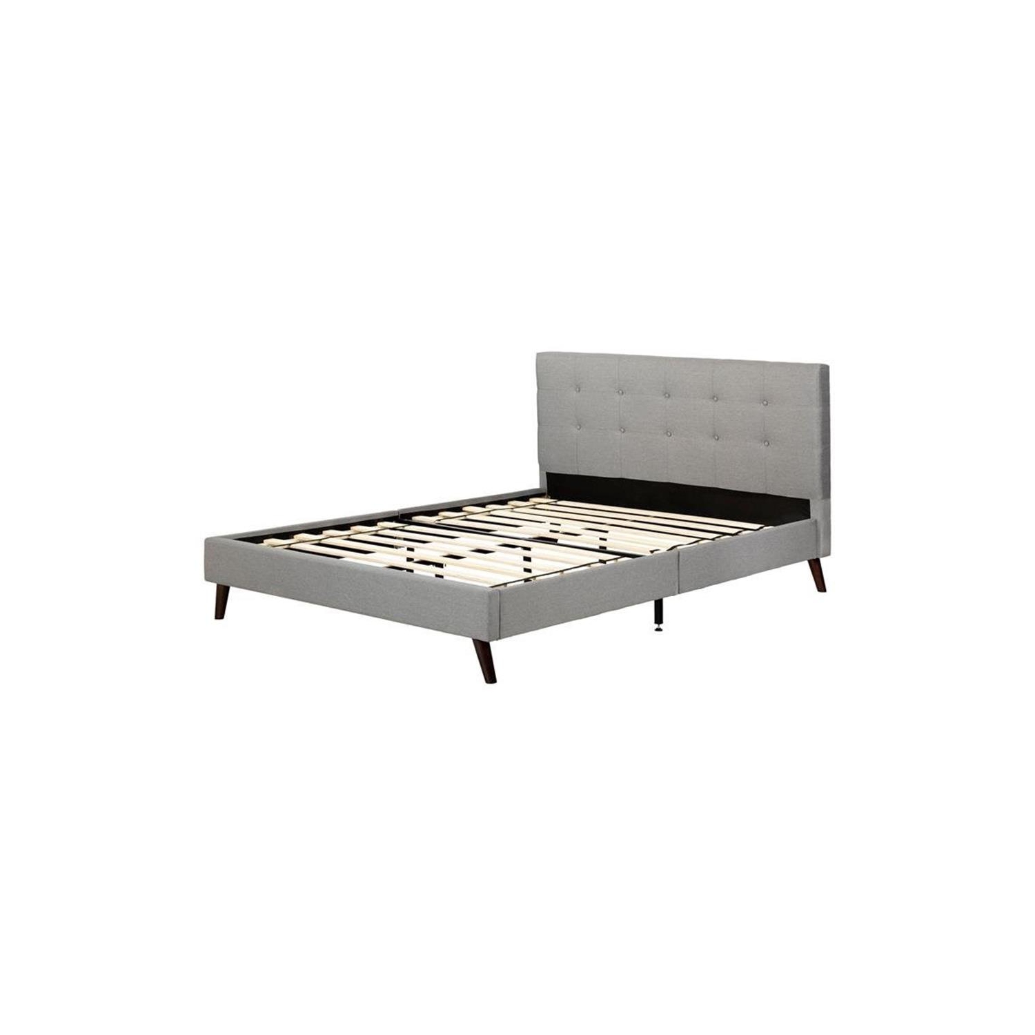 South Shore Fusion Upholstered Queen Bed in Medium Gray