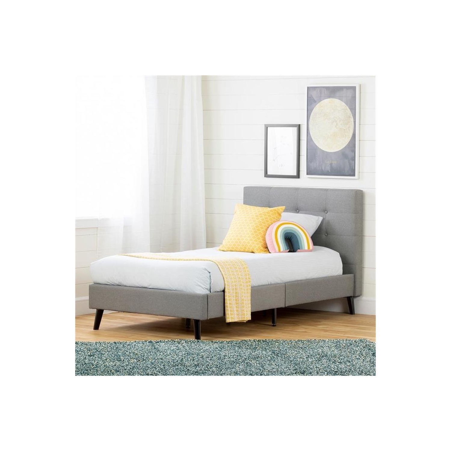 Lit simple recouvert Fusion de South Shore gris moyen