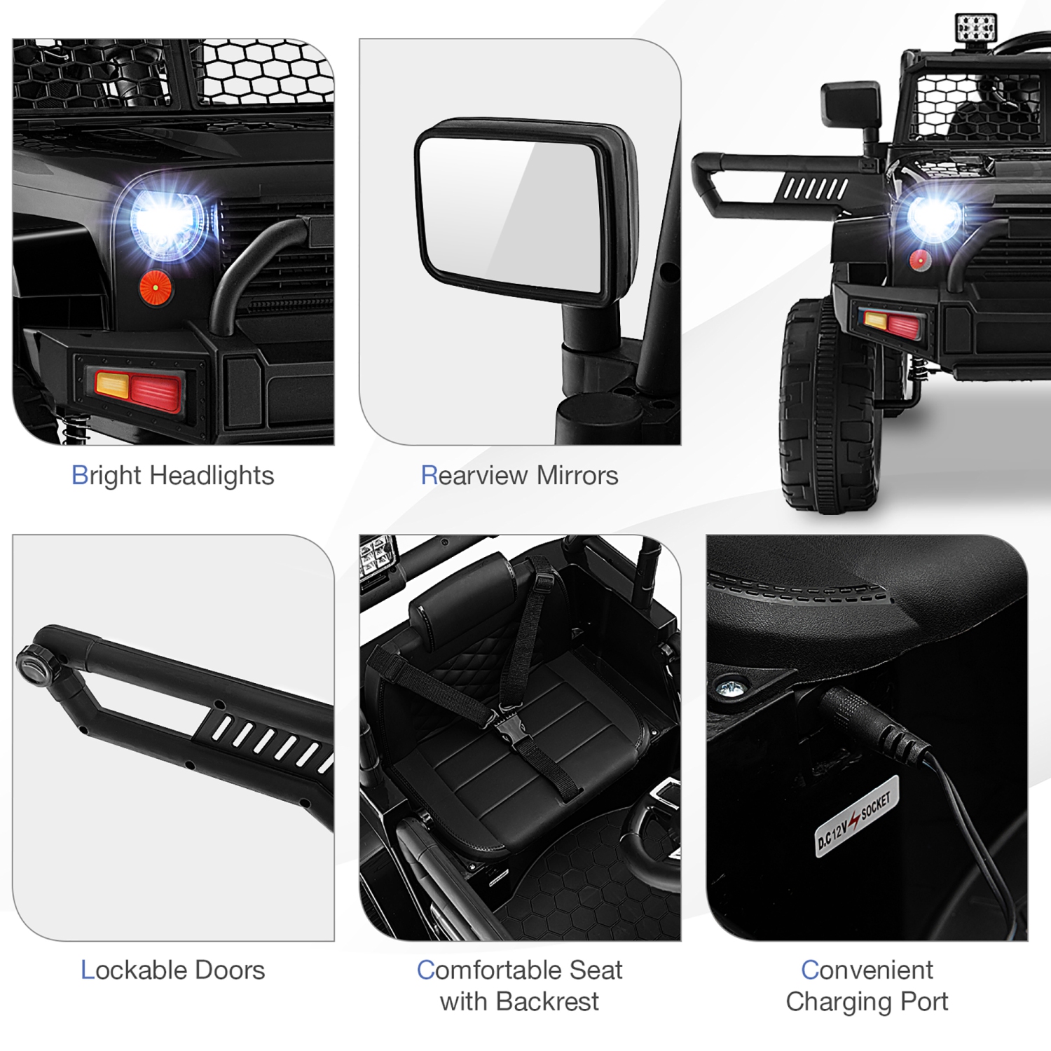 Gymax 12V Kids Ride On Truck Car Electric Vehicle Remote w/ Music & Light