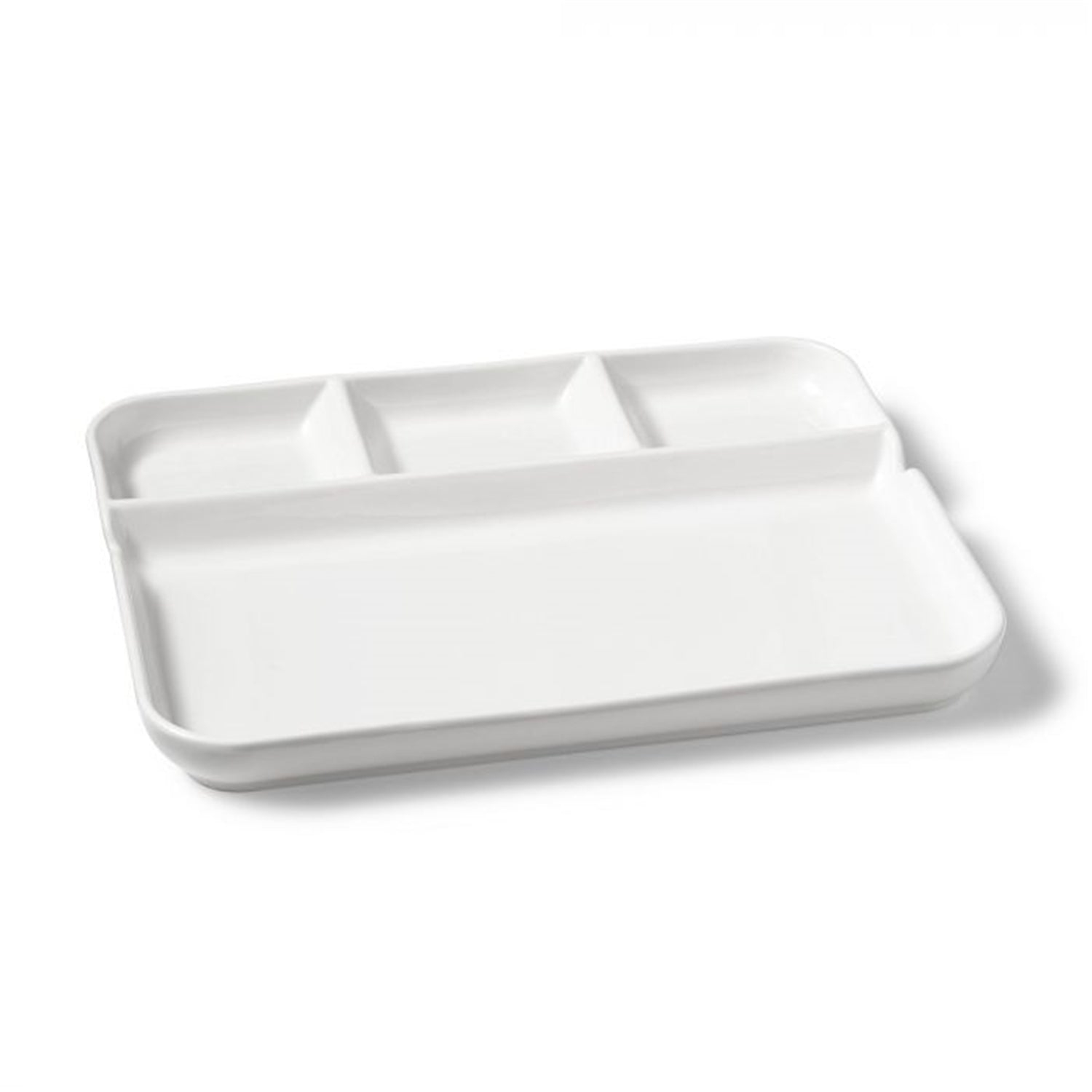 Gourmet - Ensemble de 2 Assiettes à Fondue et Hors-d'oeuvre en Porcelaine, 10.5" x 8.5", Blanc