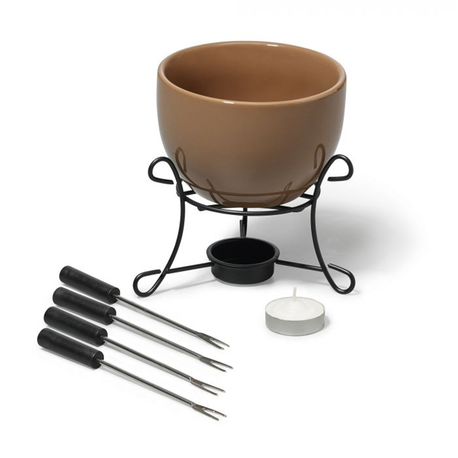 Gourmet - Chocolate Fondue Set for 4 People, 480mL Capacity, Brown