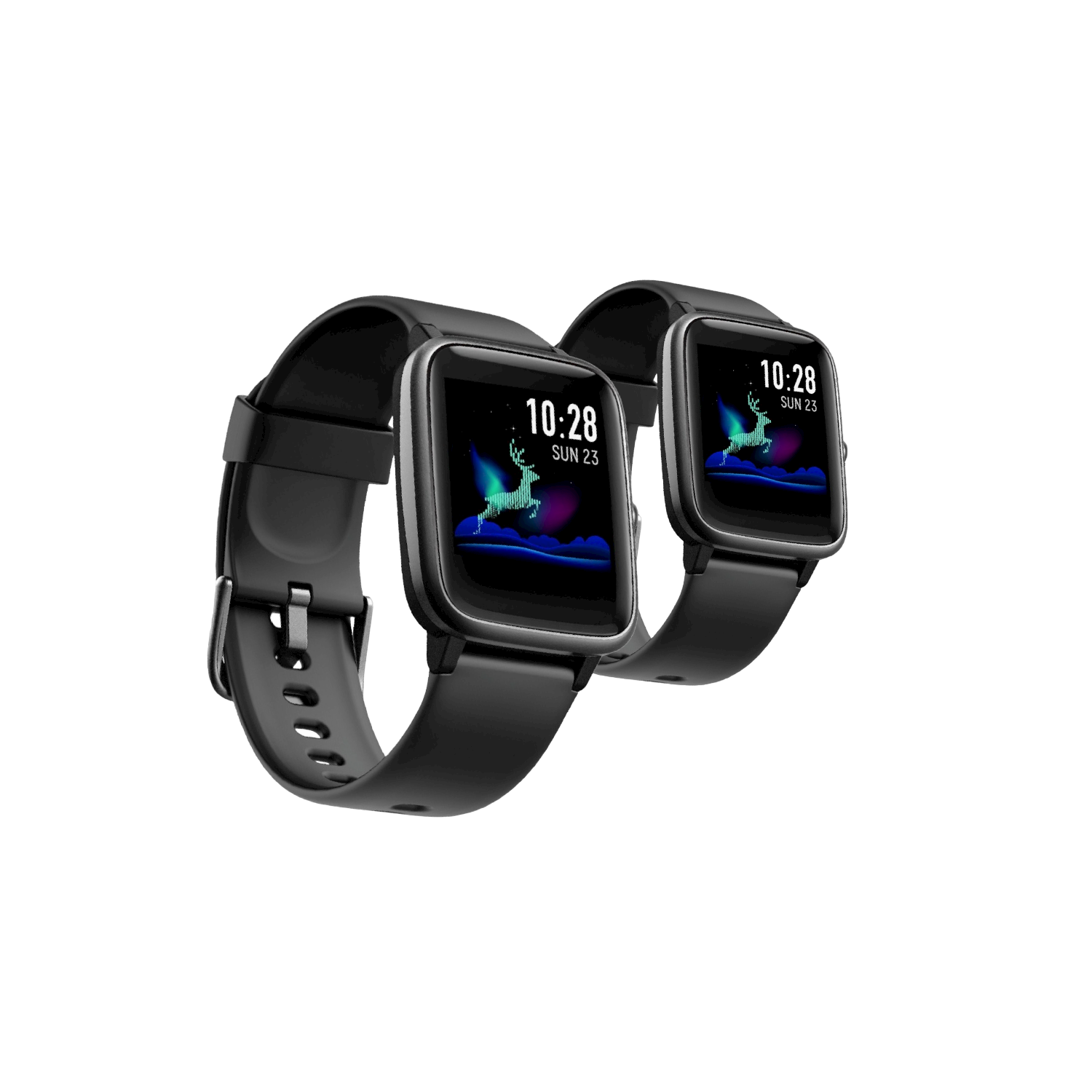 ULTREND | Gleam | Fitness Tracker | Smart Watch for Android and iPhones - Set of 2 Watches - Black