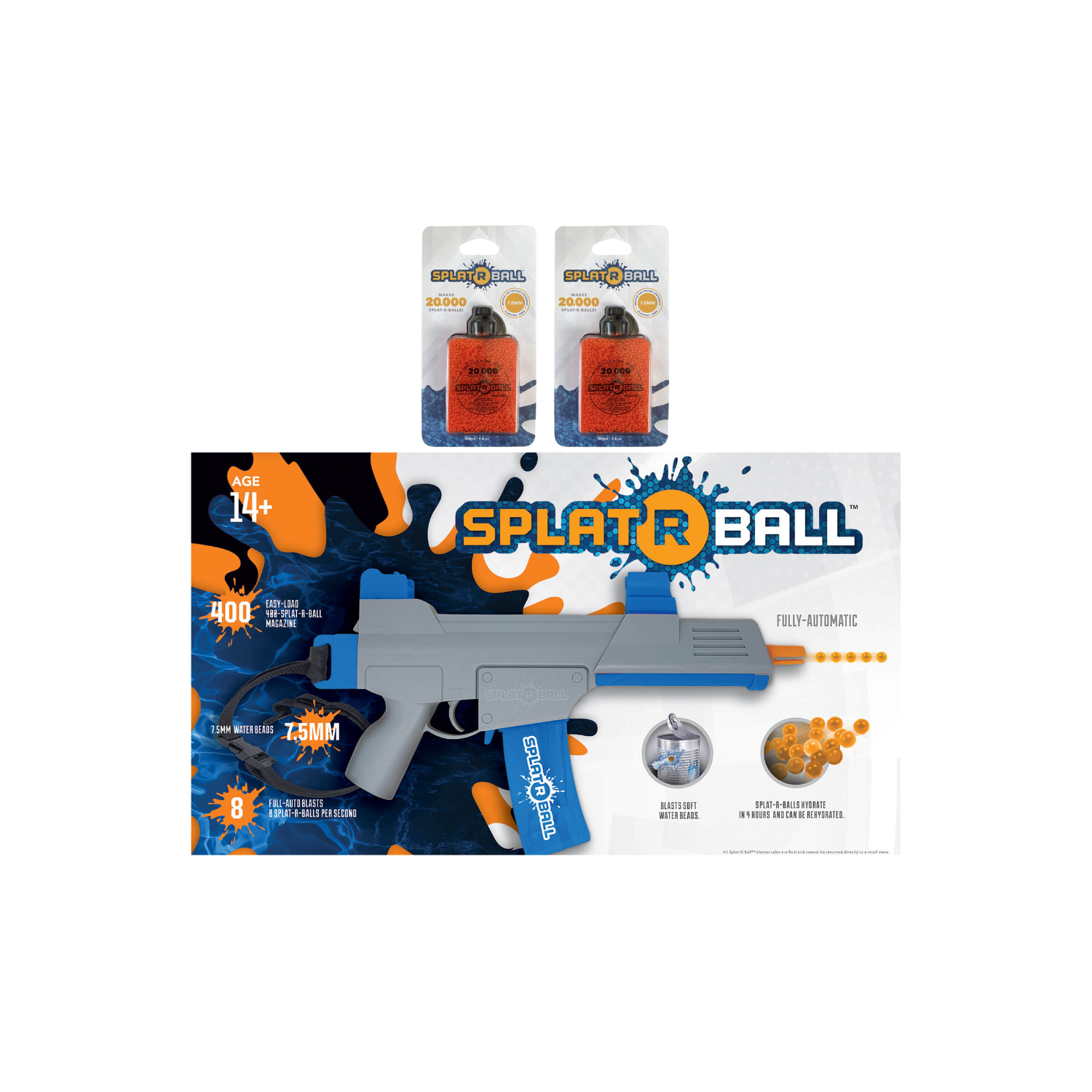 SplatRball Certified Blaster Bundle WITH DOUBLE AMMO! (Gel Blaster + 2 Ammo 40,000Pcs) SRB400-SUB