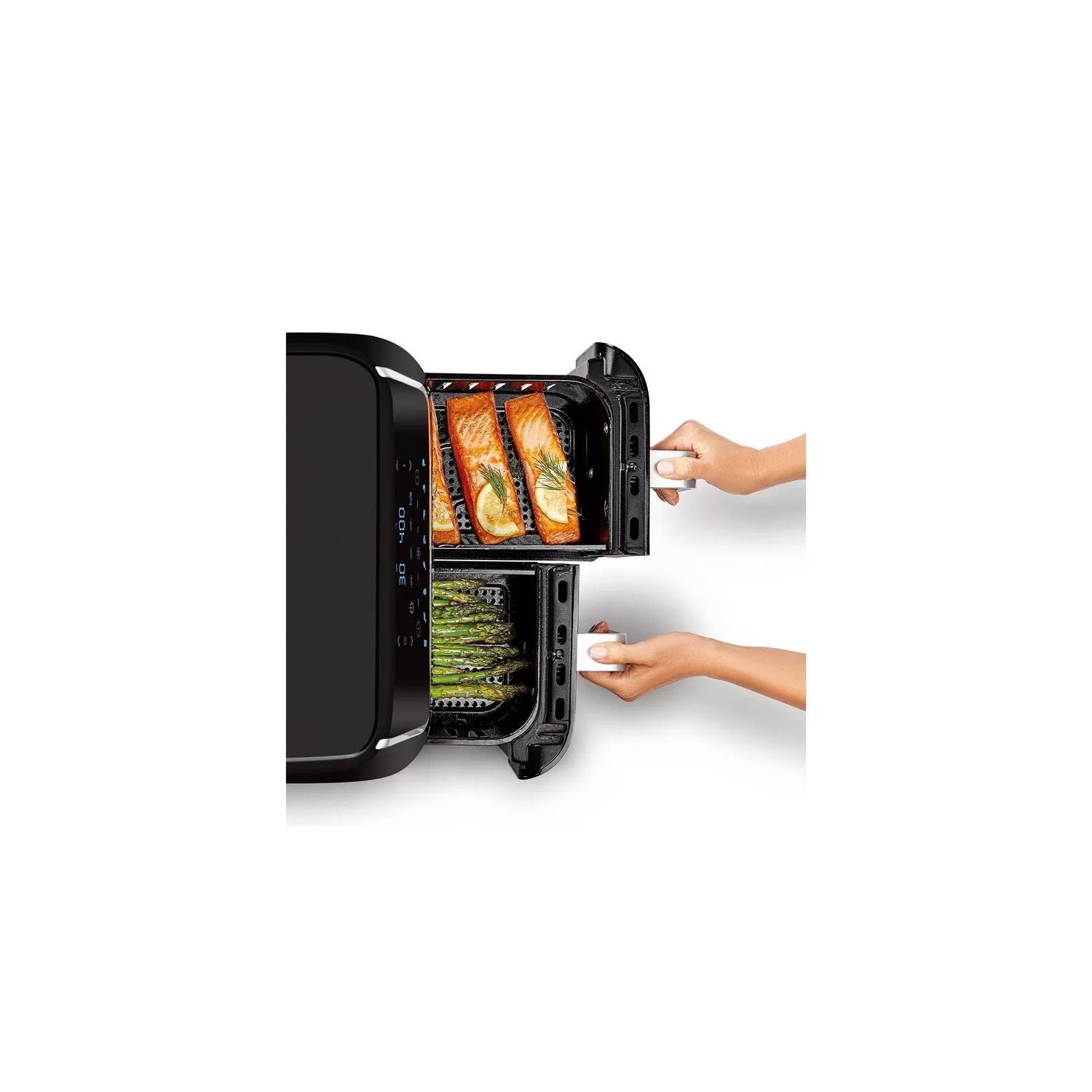 PowerXL Vortex 10-QT Dual Basket Air Fryer, 7-in-1 2-Basket Electric Fryer or 1 Extra-Large Capacity Basket, SmartSync Technology, for Entire XL