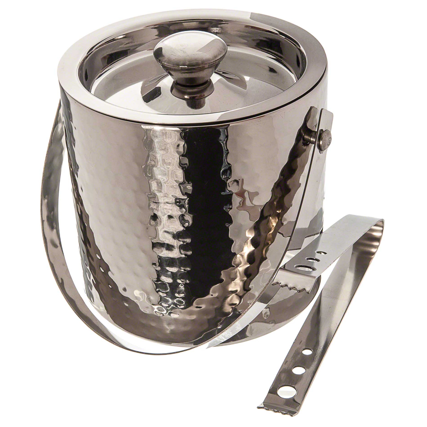 Elegance Ice bucket hammered with tongs