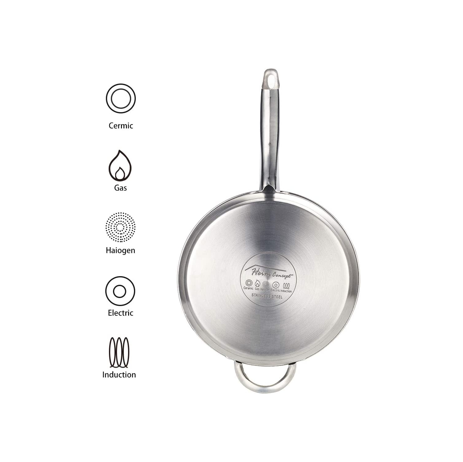 12-Piece Stainless Steel Cookware Set with Glass Lid, Silver