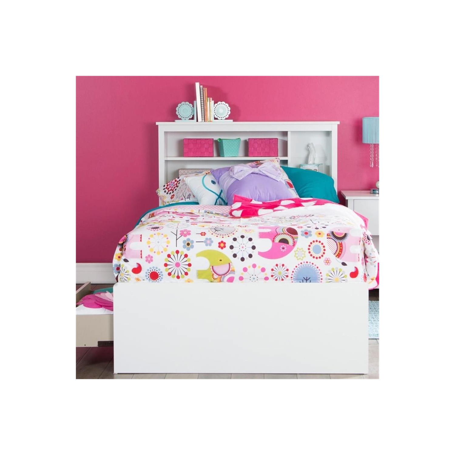 South Shore Vito Twin Bookcase Bed in Pure White