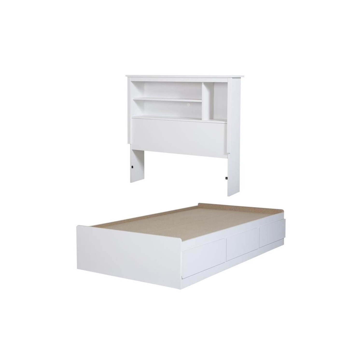 South Shore Vito Twin Bookcase Bed in Pure White