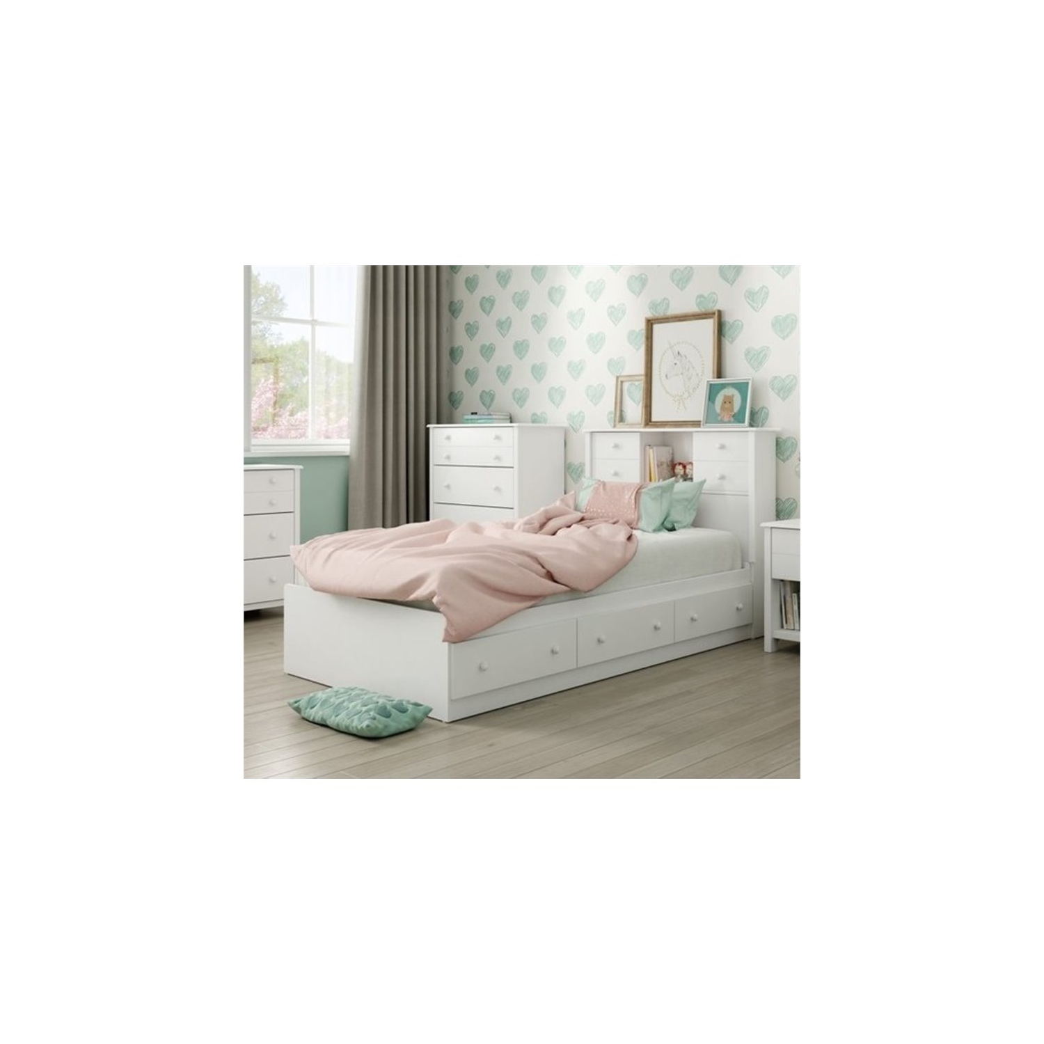 Lit matelot 1 place Little Smileys de South Shore - Blanc pur