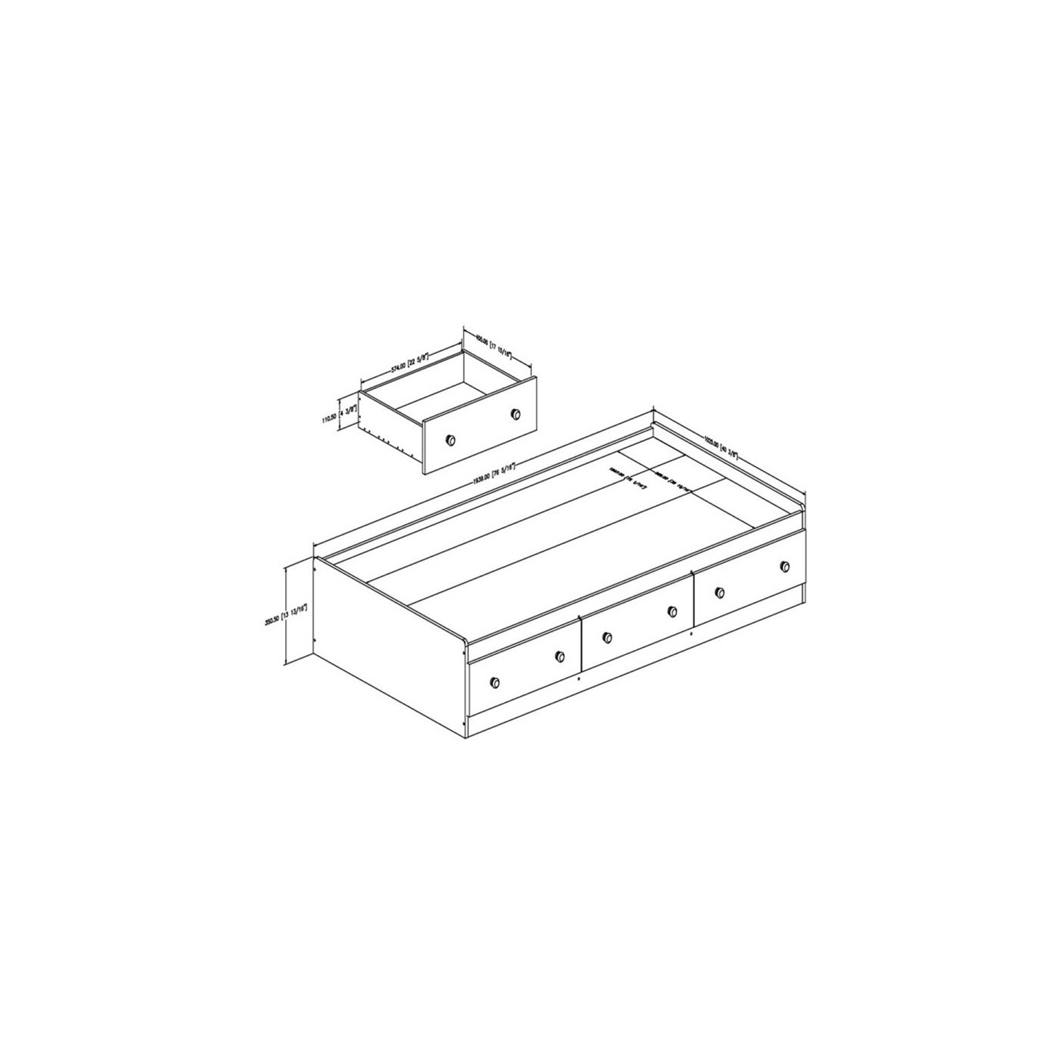 Lit matelot 1 place Little Smileys de South Shore - Blanc pur