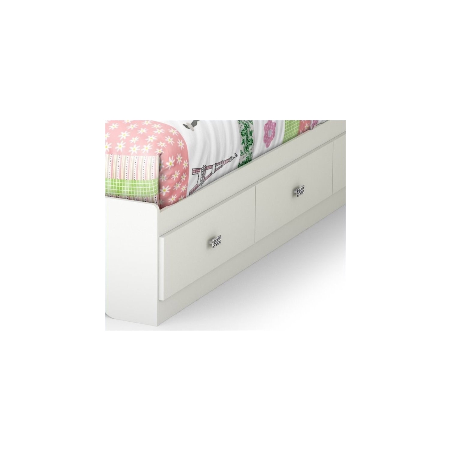 Lit simple avec rangement Sabrina de South Shore - Blanc pur