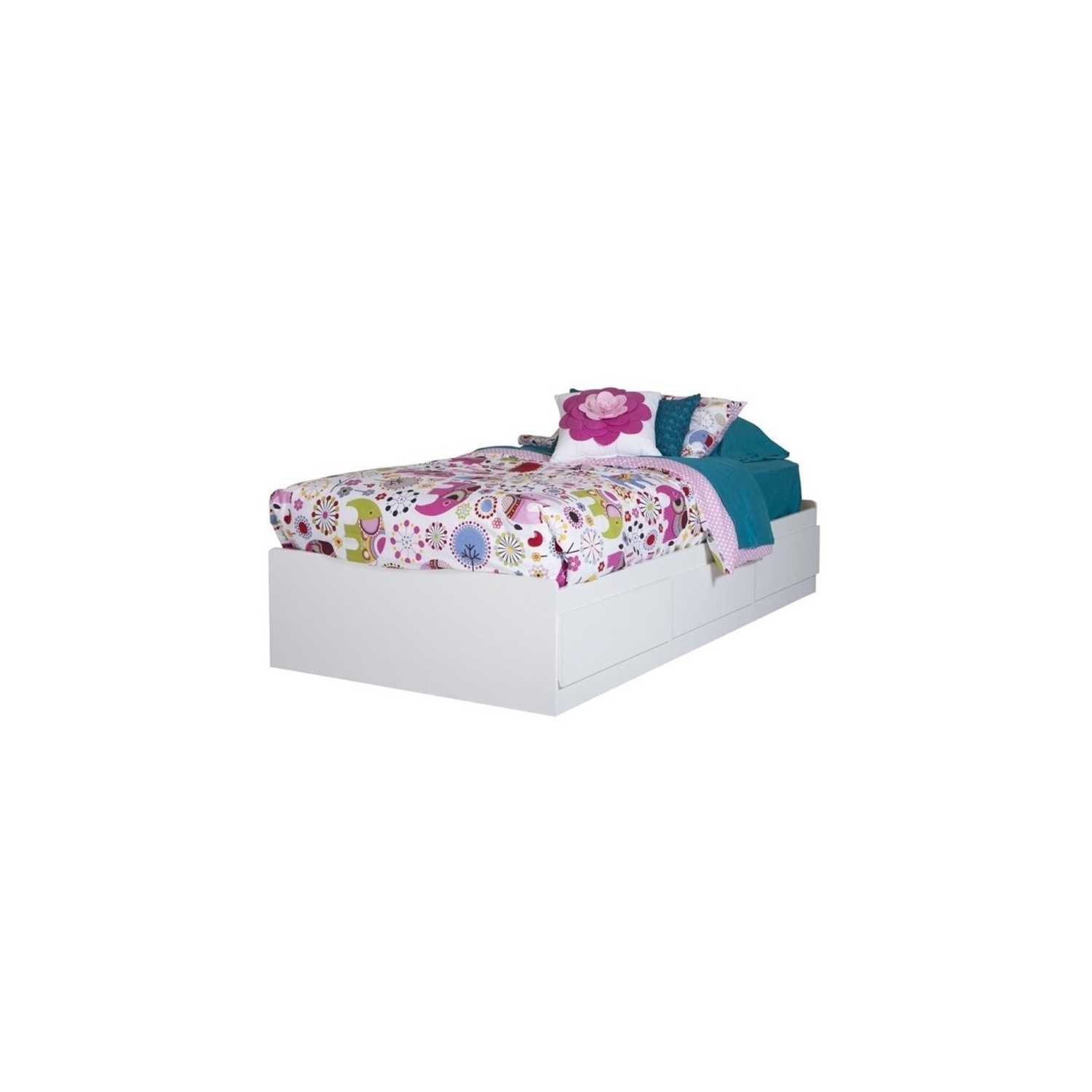 South Shore Fusion Twin Storage Mates Bed in White