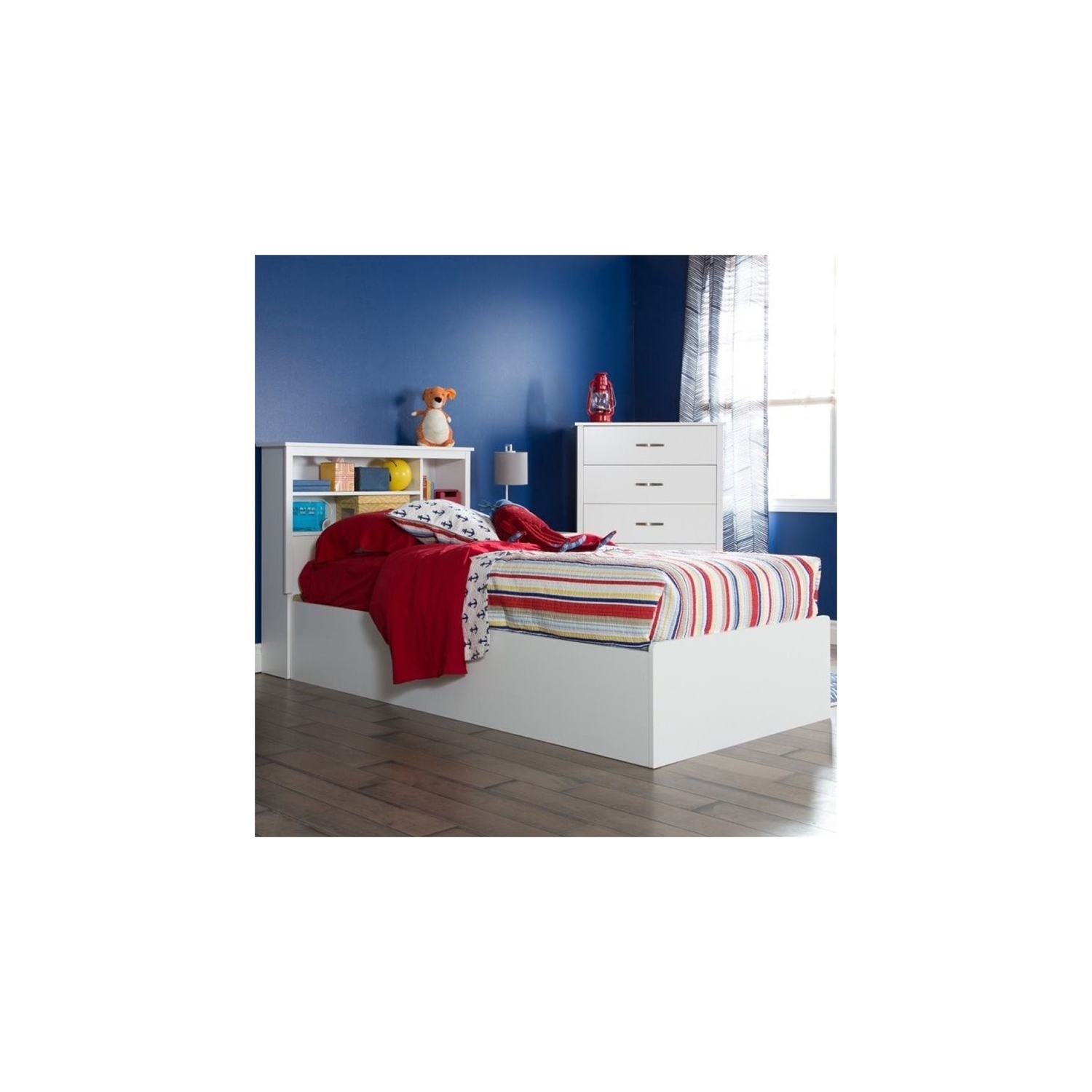 South Shore Fusion Twin Storage Mates Bed in White
