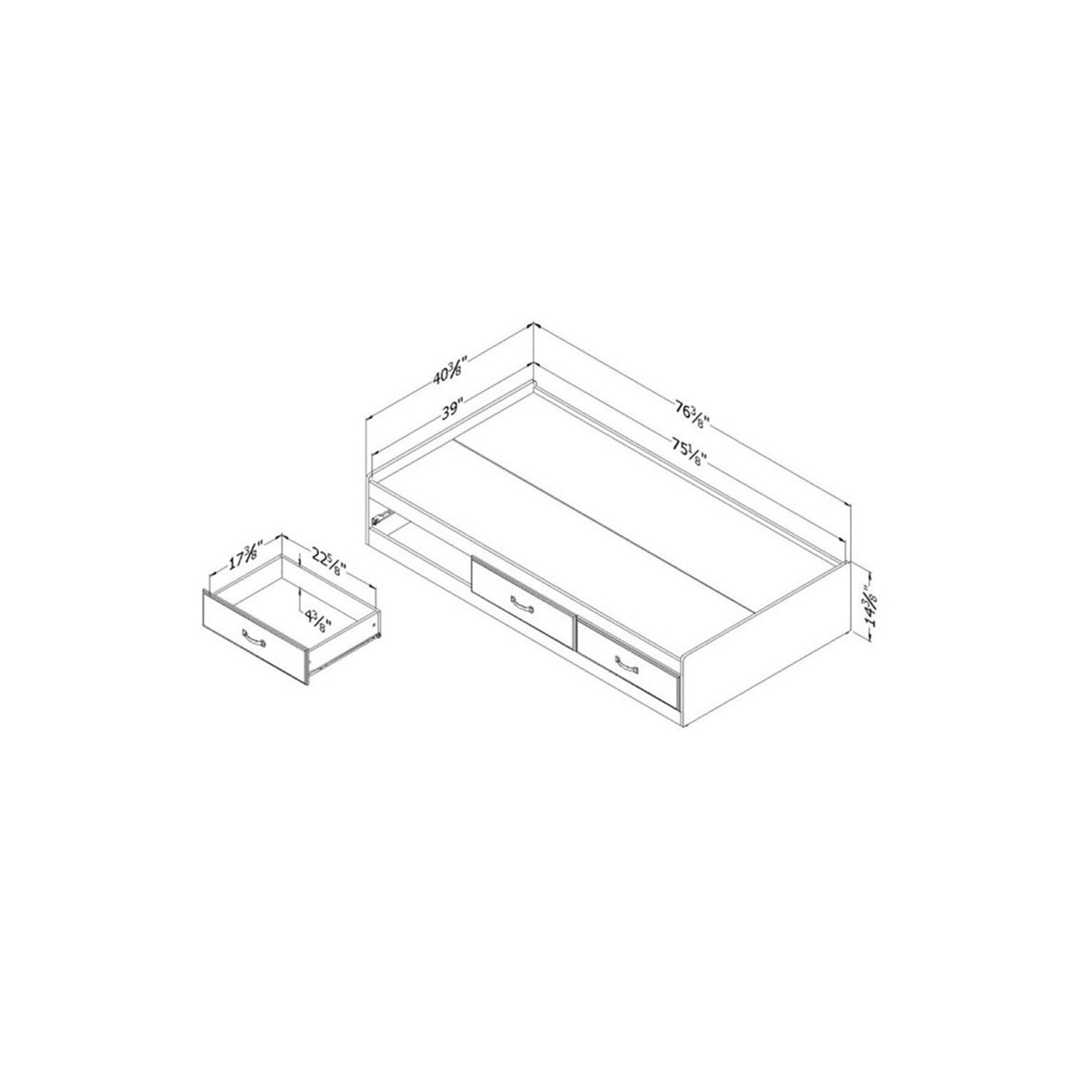 South Shore Ulysses Twin Mates Bed in Blueberry
