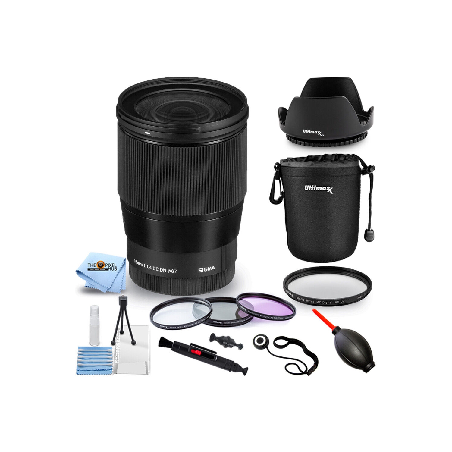 Sigma 16mm f/1.4 DC DN Contemporary Lens for Sony E 402965 - 10PC Accessory Bundle