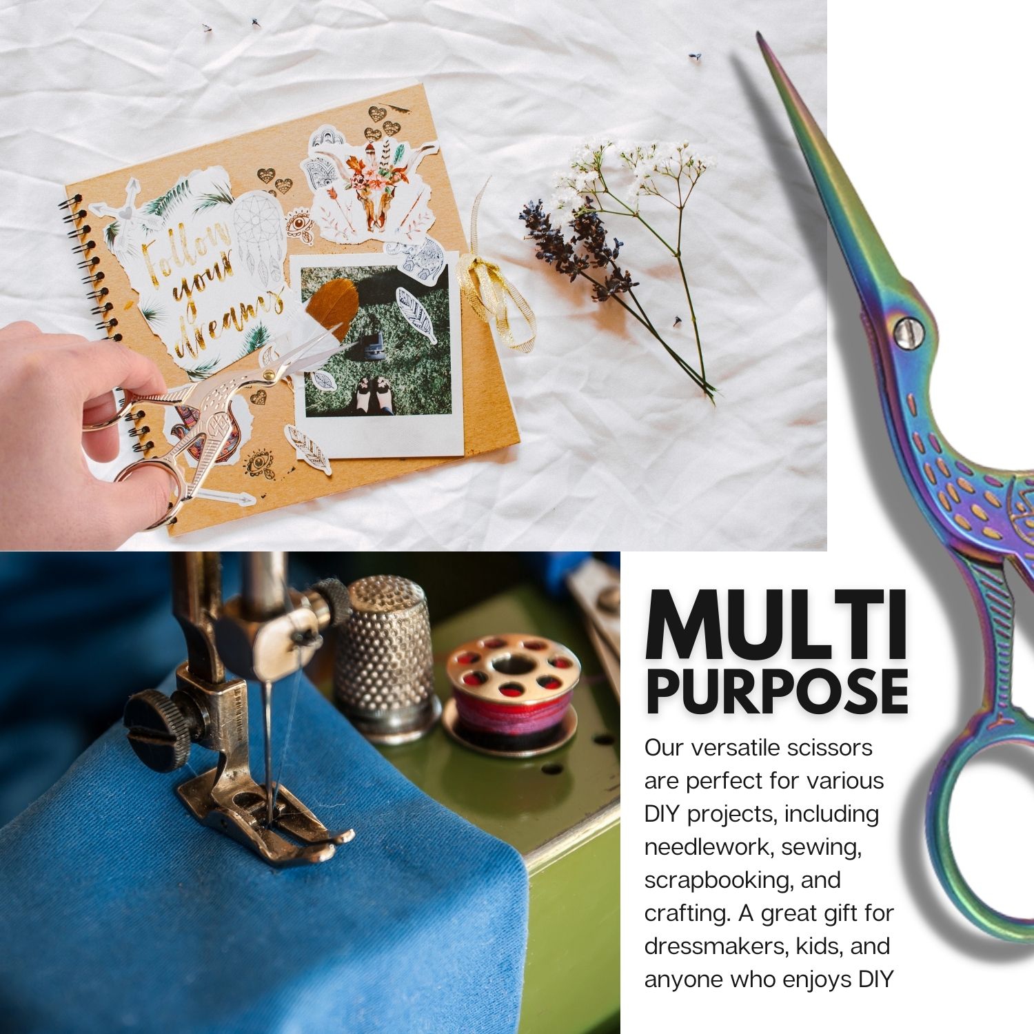 Arolly – 5.51 Ciseaux à broder de style rétro avec lames aiguisées, petites ciseaux de couture tout usage pour le travail d’art et d’aiguilles,