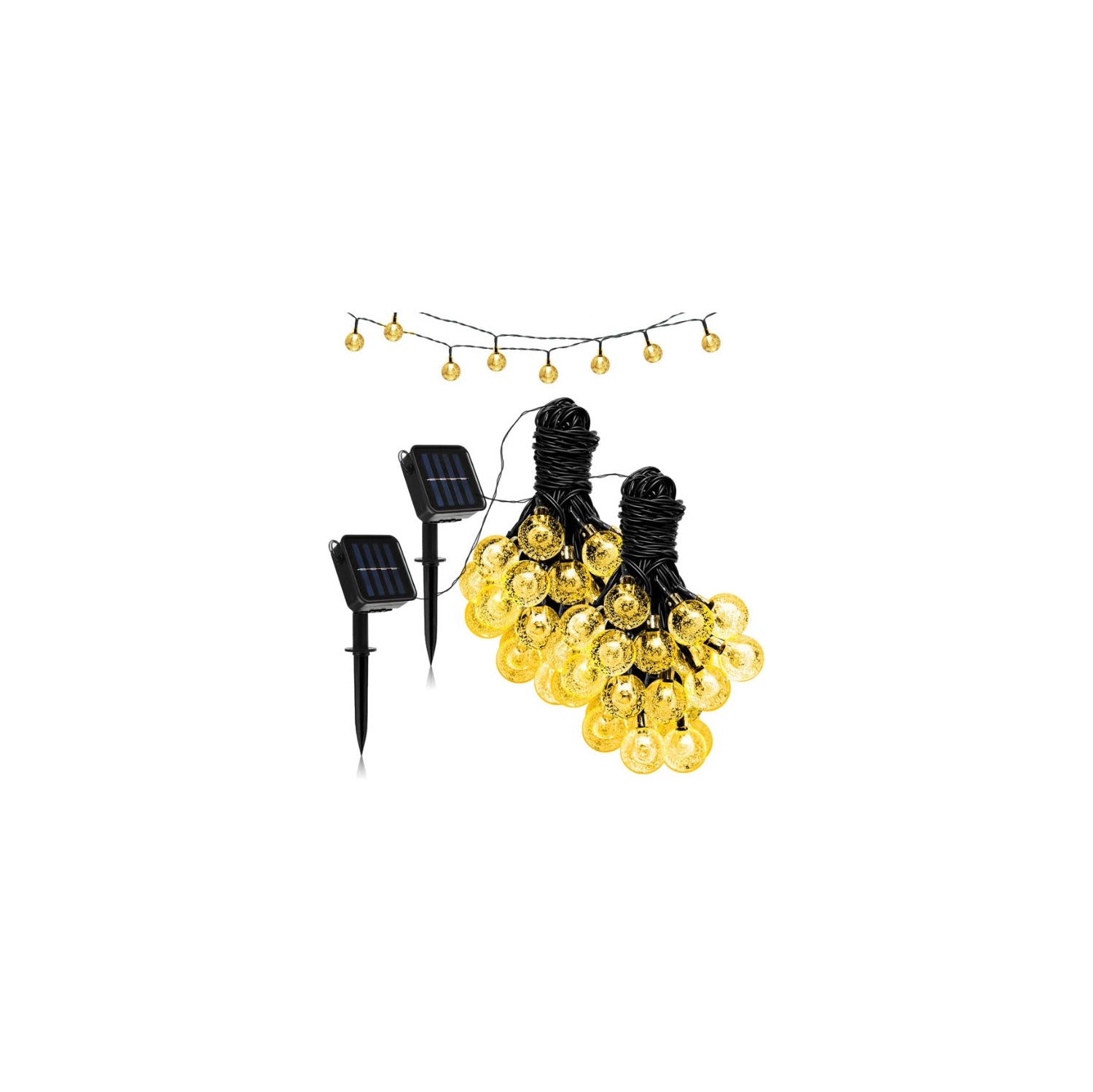 VGI 2 Pack Solar Globe String Lights (21FT 30 LED)