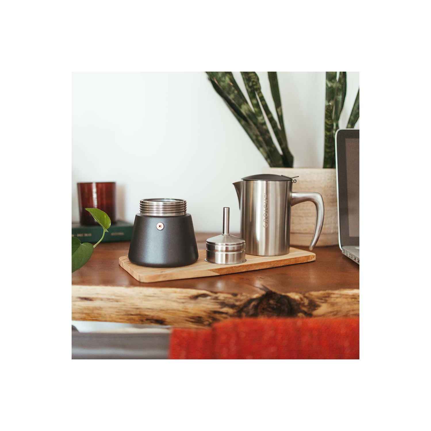 GROSCHE MILANO STEEL 10 Espresso Cups Stainless Steel Stovetop Espresso Maker | Moka Pot - Coffee Maker for Induction Gas or Electric Stoves -