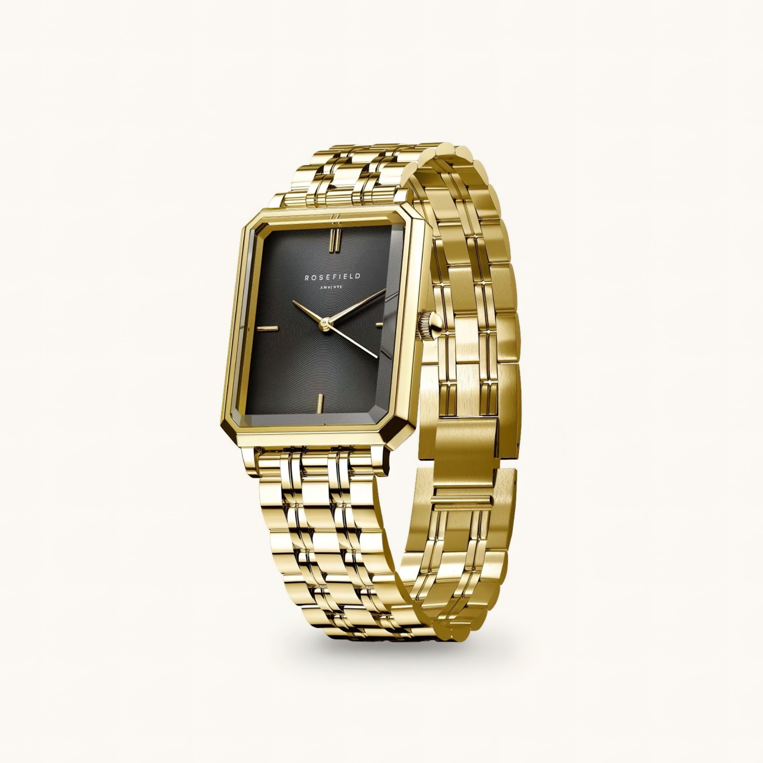 Rosefield Octagon Xs Black Gold watch