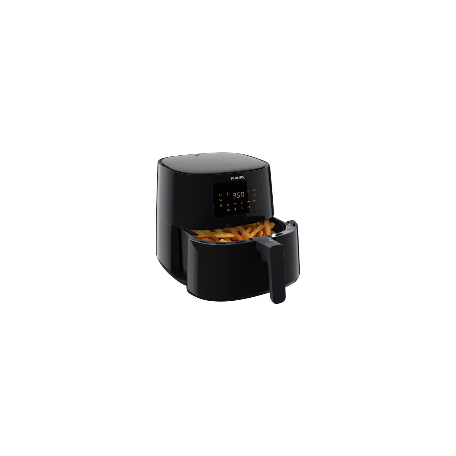 Friteuse à air chaud programmable de 6,2 l et 2000 W Essential Airfryer de Philips - fritteuse à air chaud noir facile à nettoyer