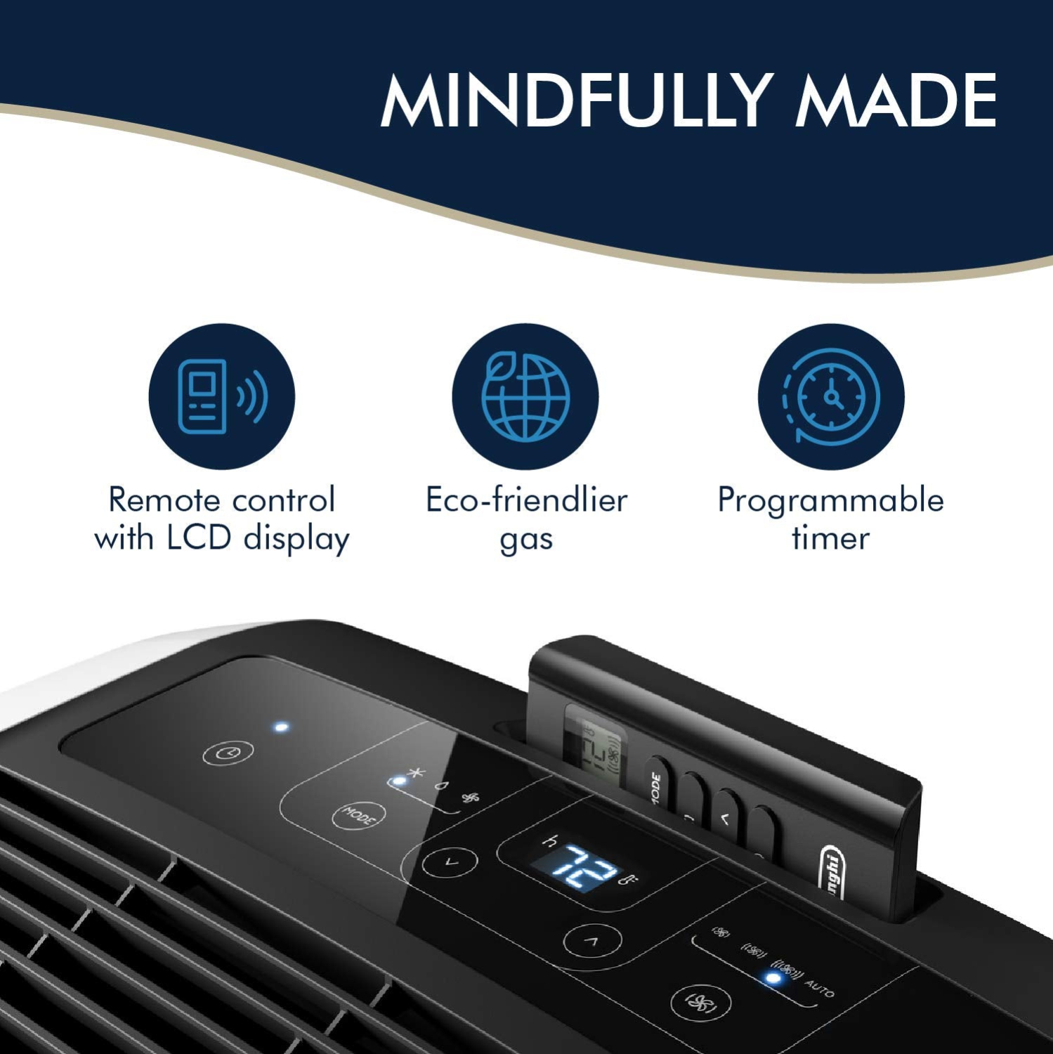 De'Longhi Portable Air Conditioner 11,500 BTU,cool large rooms up to 500 sq ft,compact design,powerful cooling,AC Unit