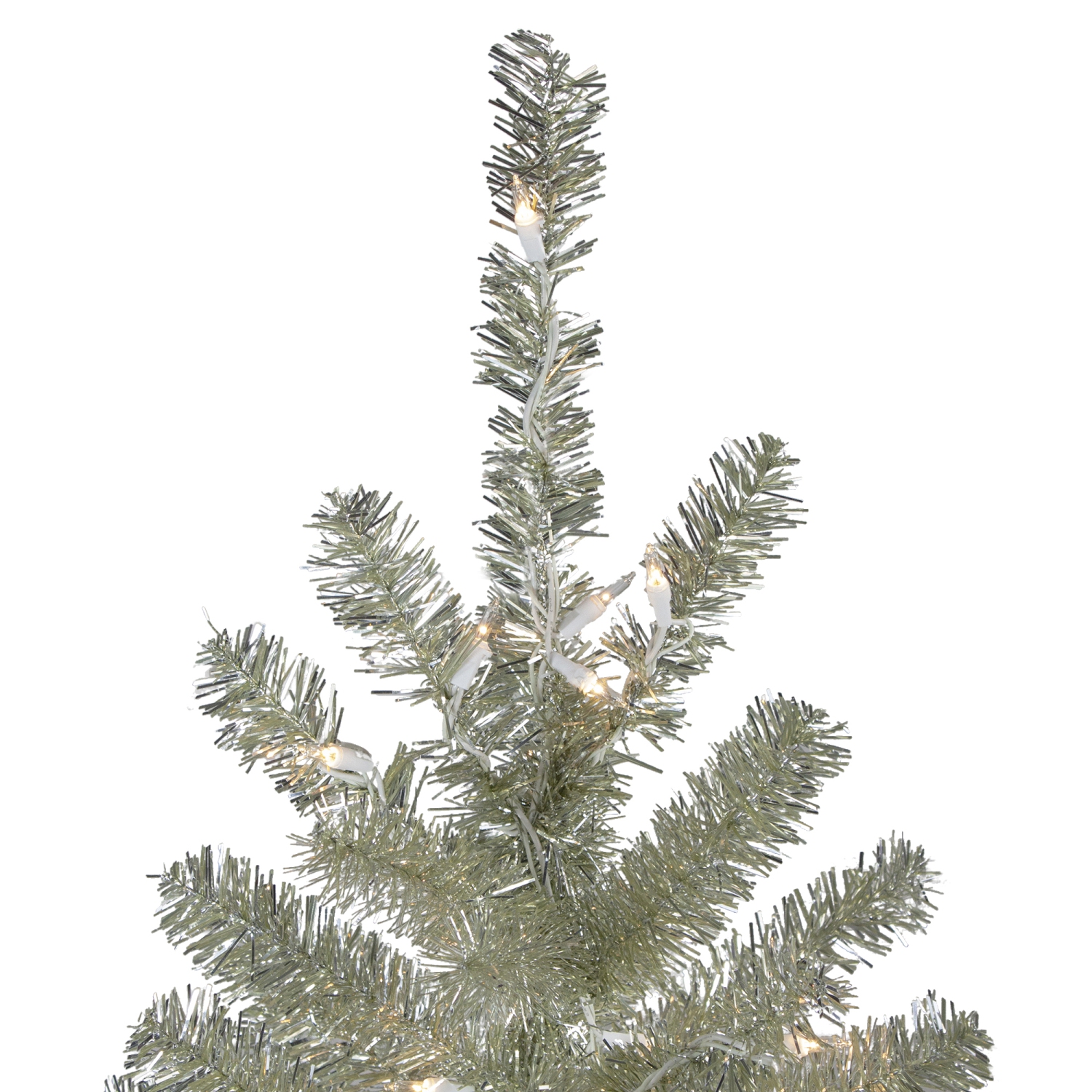 4.5' Soft Metallic Champagne Artificial Tinsel Christmas Tree - Clear Lights