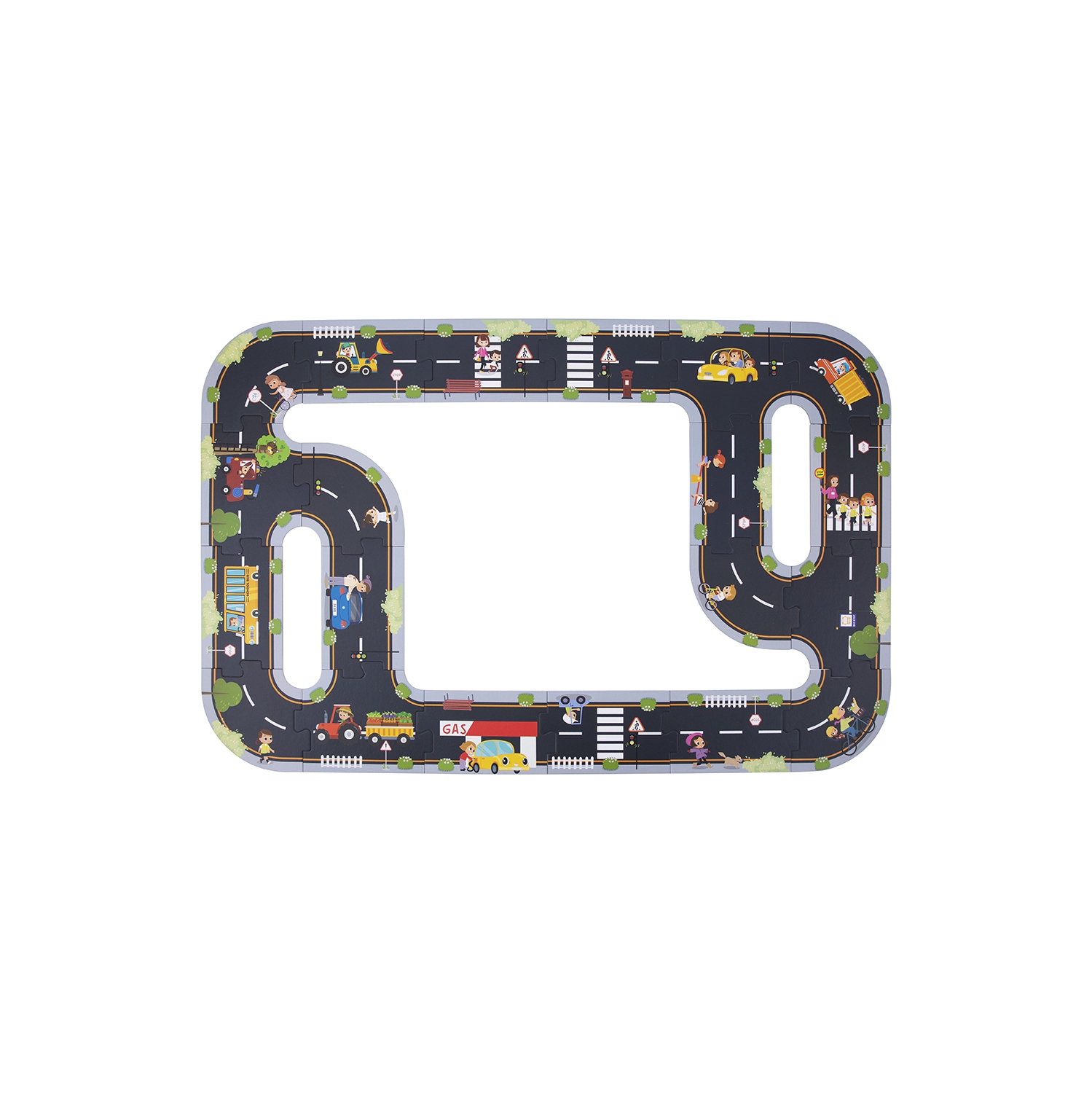 TOOKYLAND City Roads Floor Puzzle - 21pcs - Interactive Street Puzzle, for Kids Ages 3+